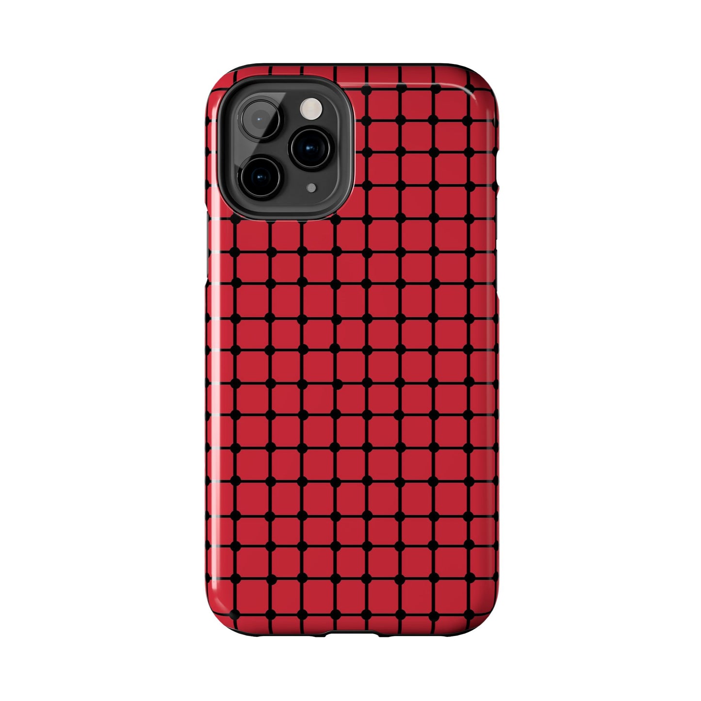 Dot Grid Red / Black Phone Case