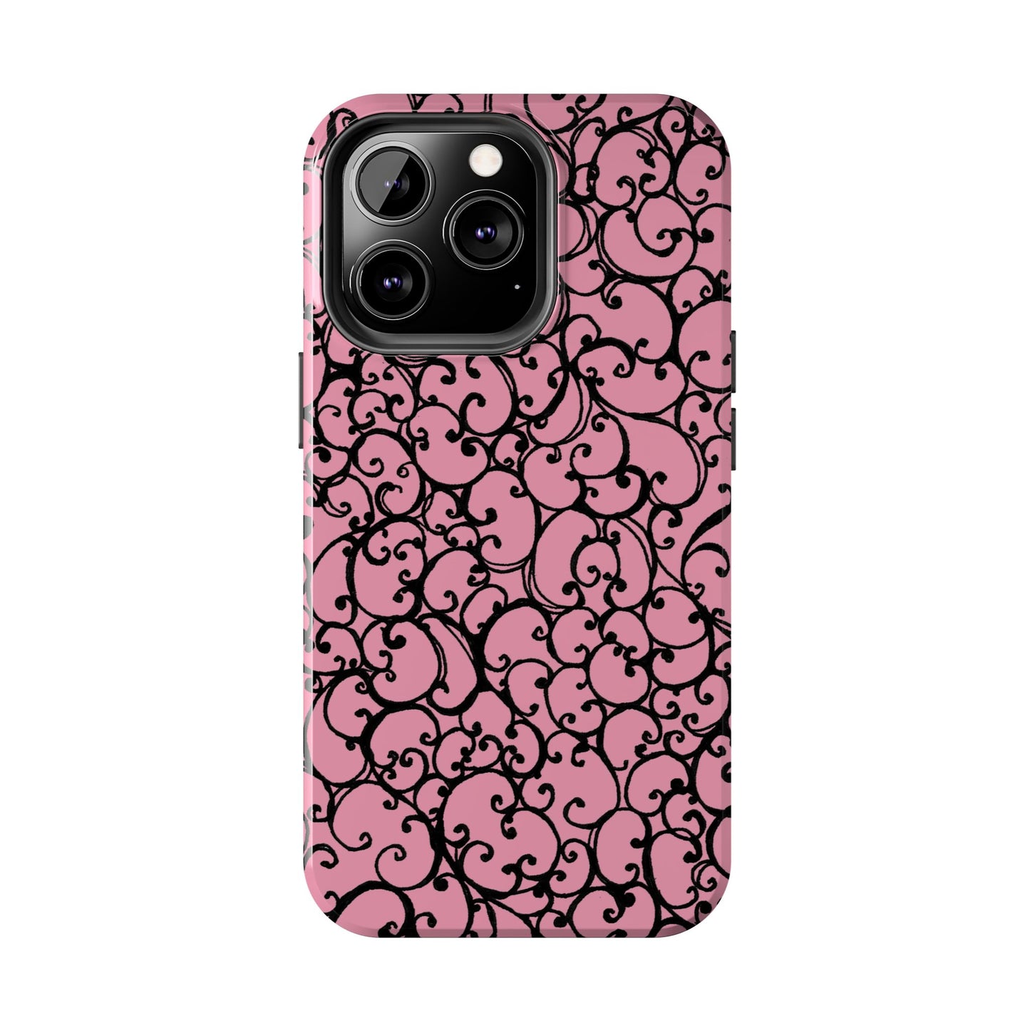 Scrollie Pink / Black Phone Case