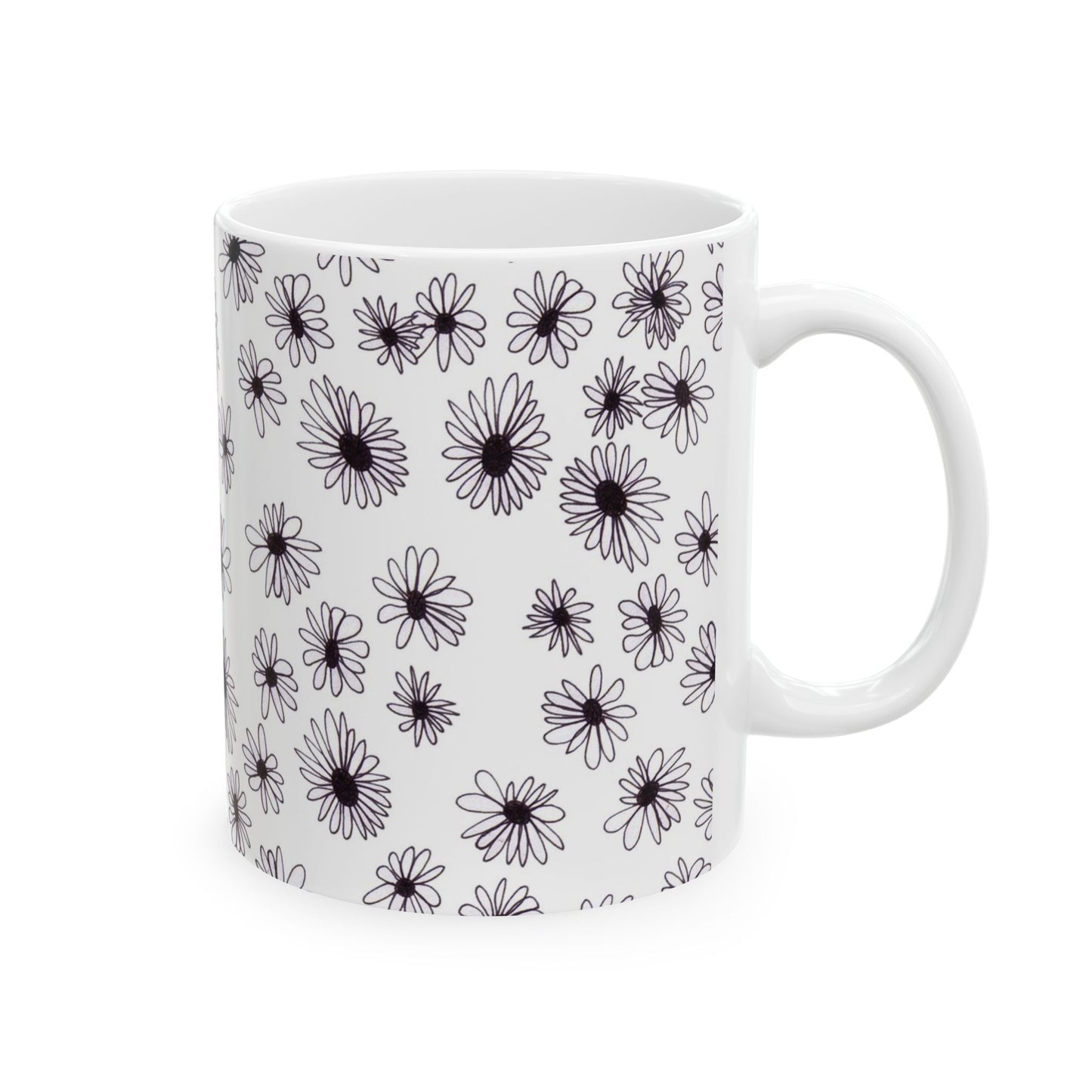 Random Daisy White / Black Cup