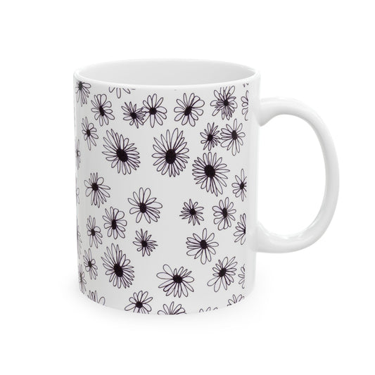 Random Daisy White / Black Cup