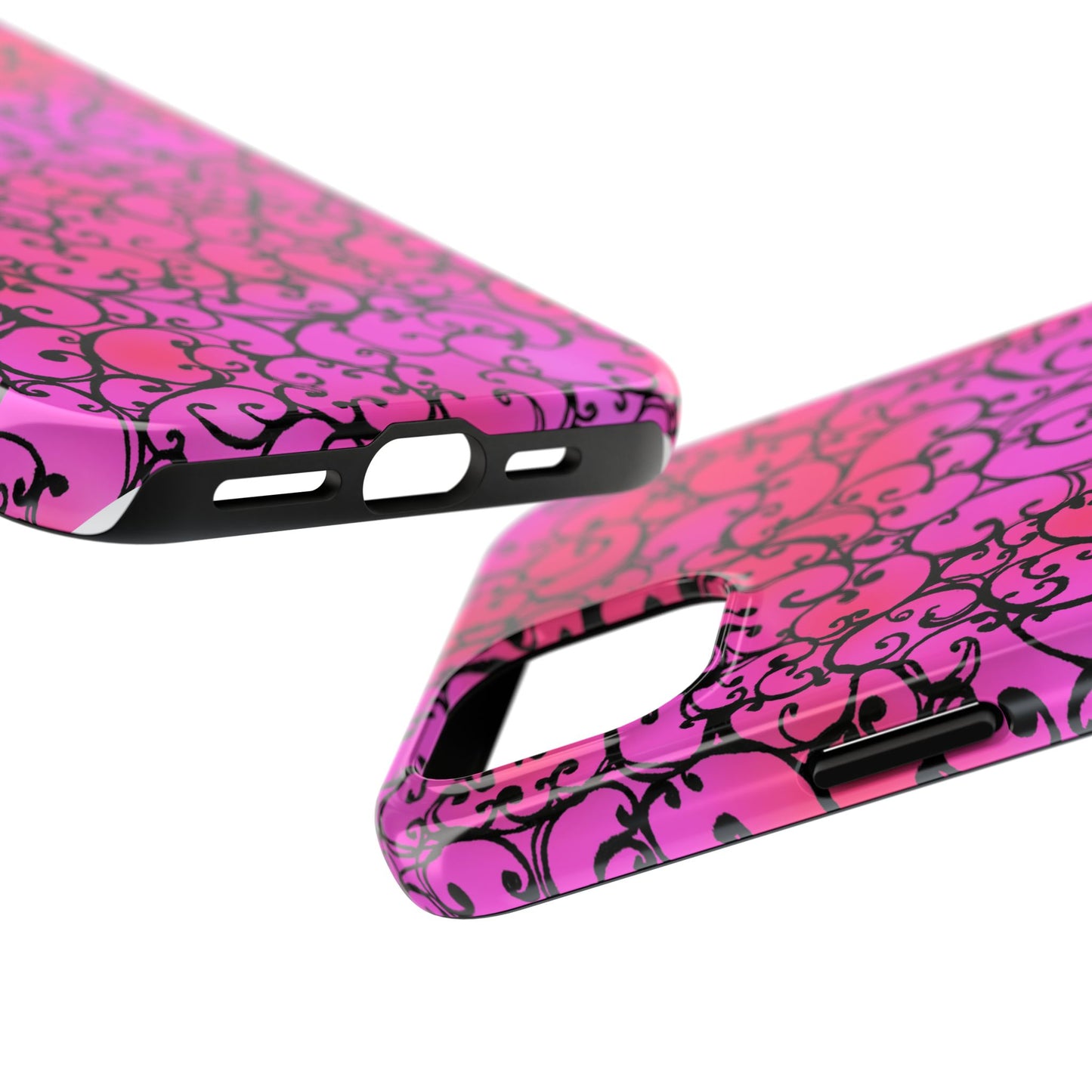 Scrollie Cerise / Black Phone Case