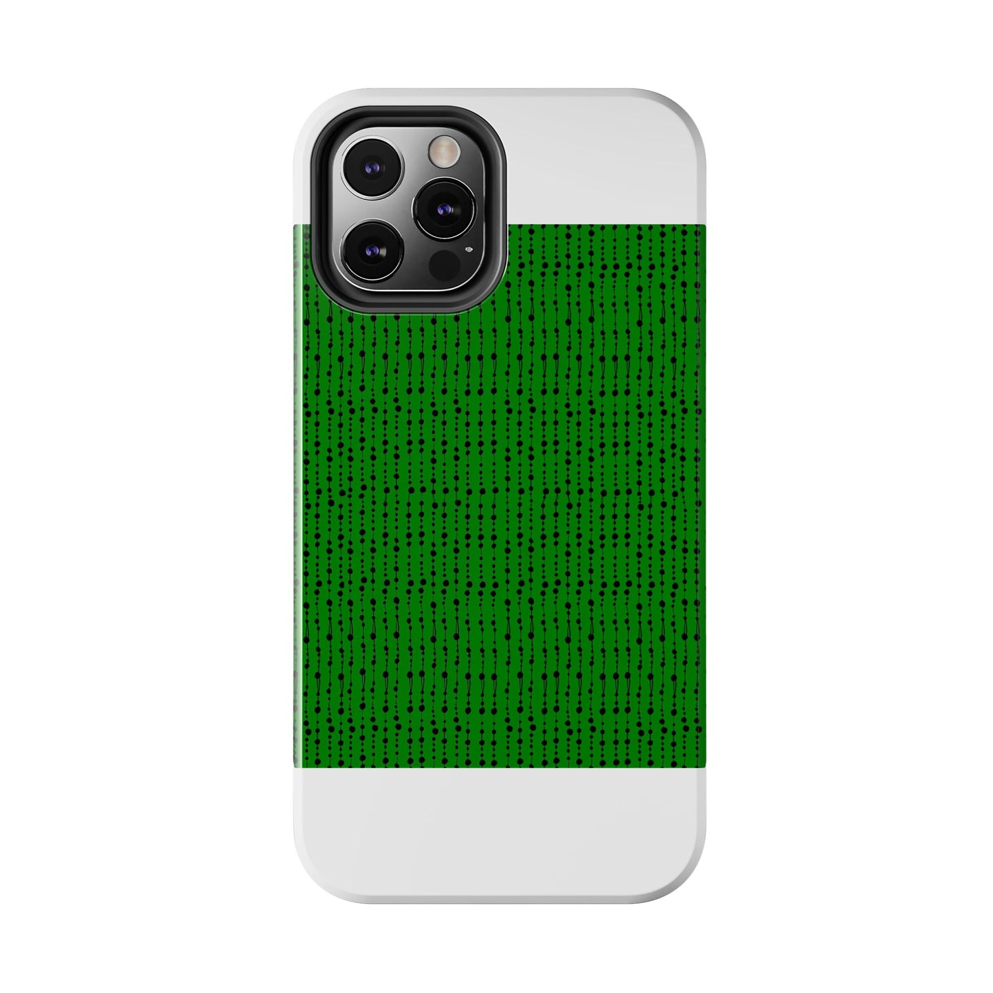 Beaded Curtain Green / Black Phone Case