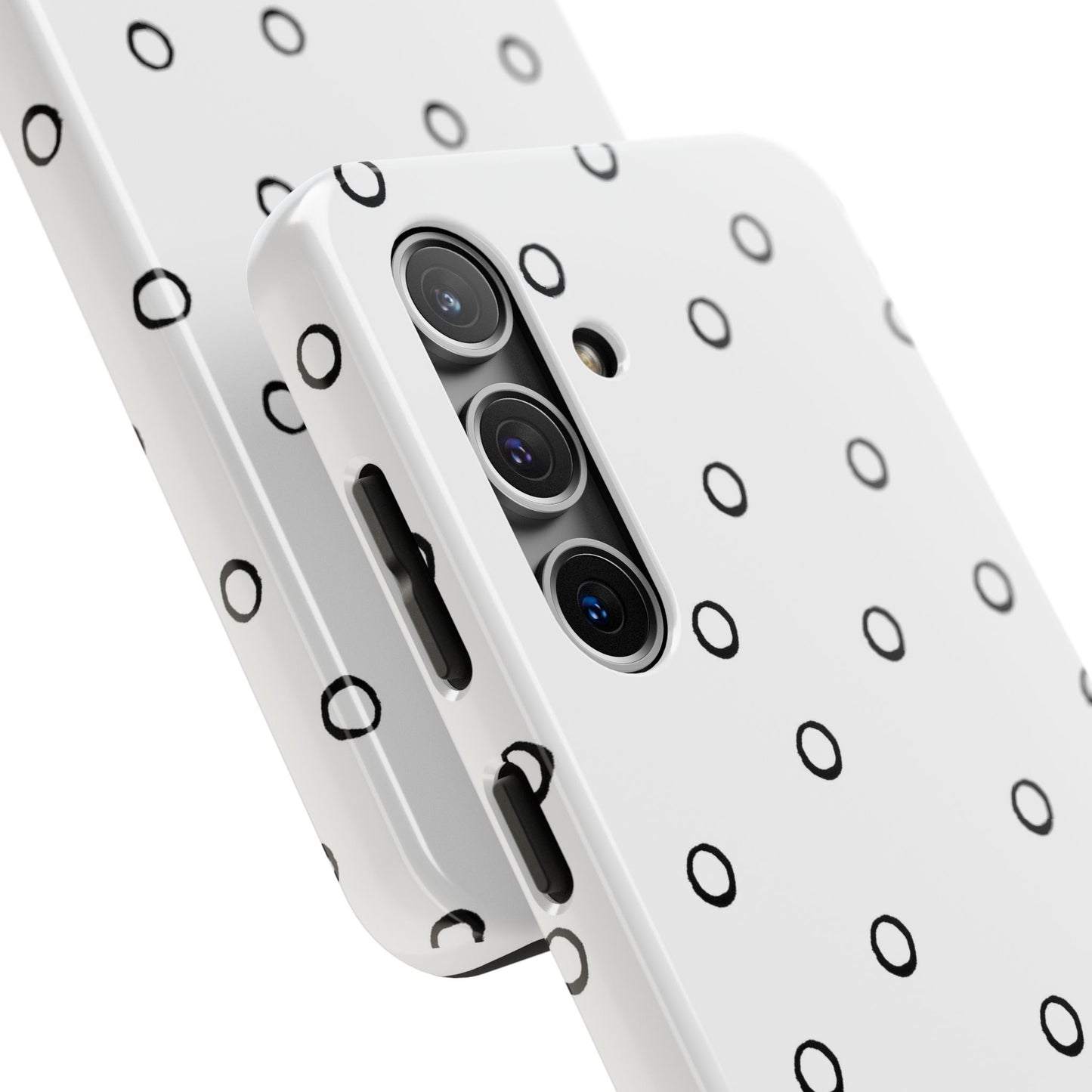 Open Dots White / Black Phone Case