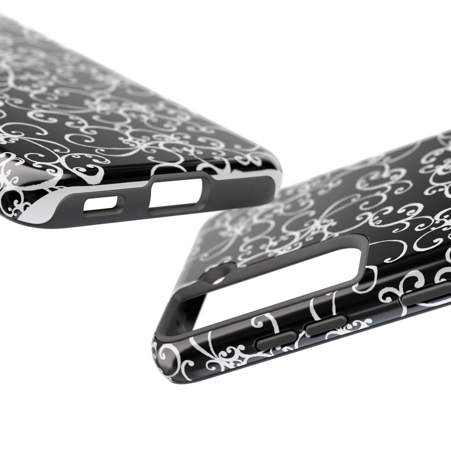 Elegant Scroll Black / White Phone Case