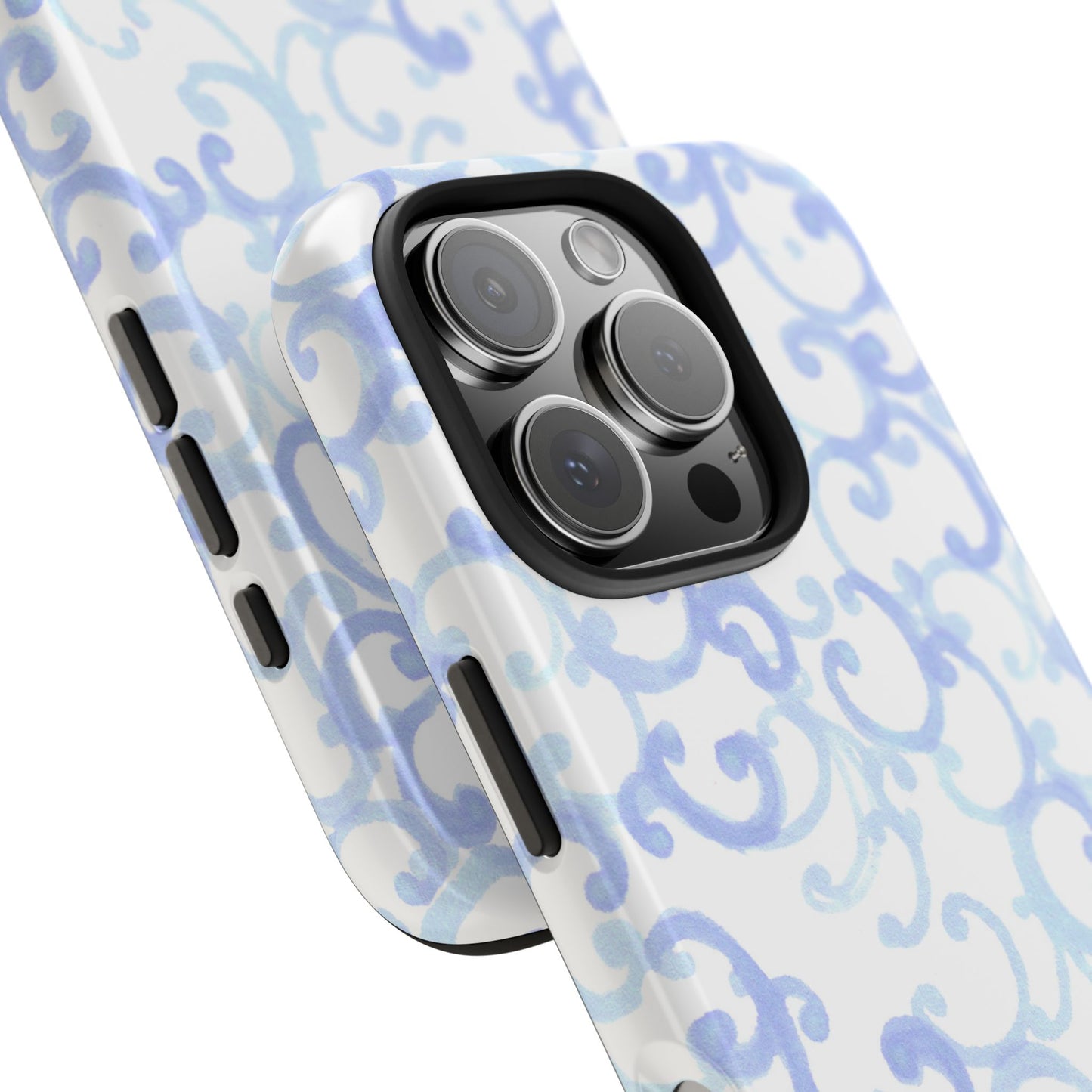 Scrollie White / Blue Phone Case