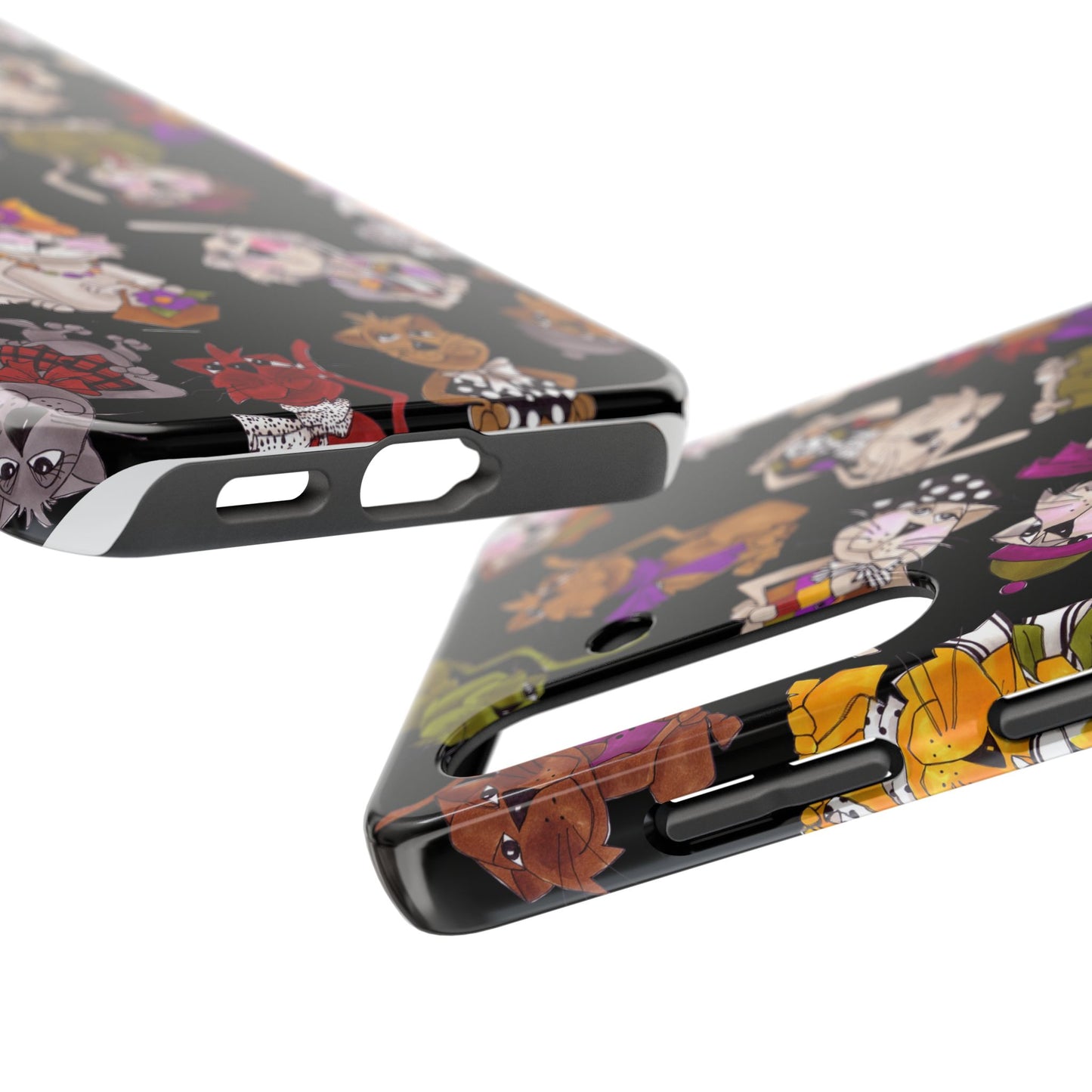 Spice Cats Tossed Black Phone Case