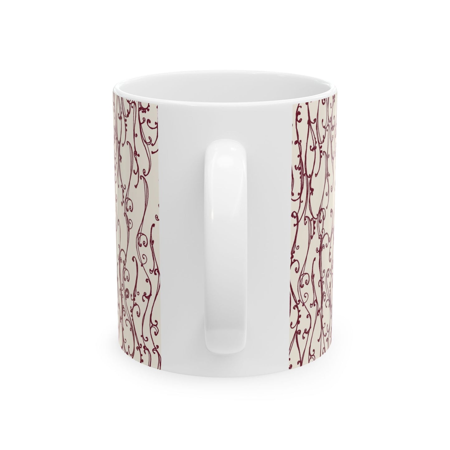 Swan Scroll White / Red Cup