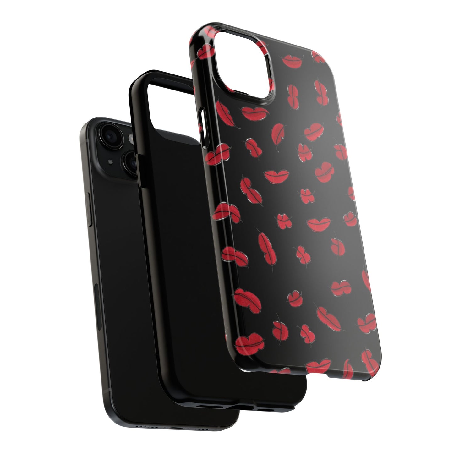 Lotsa Lips Black Phone Case