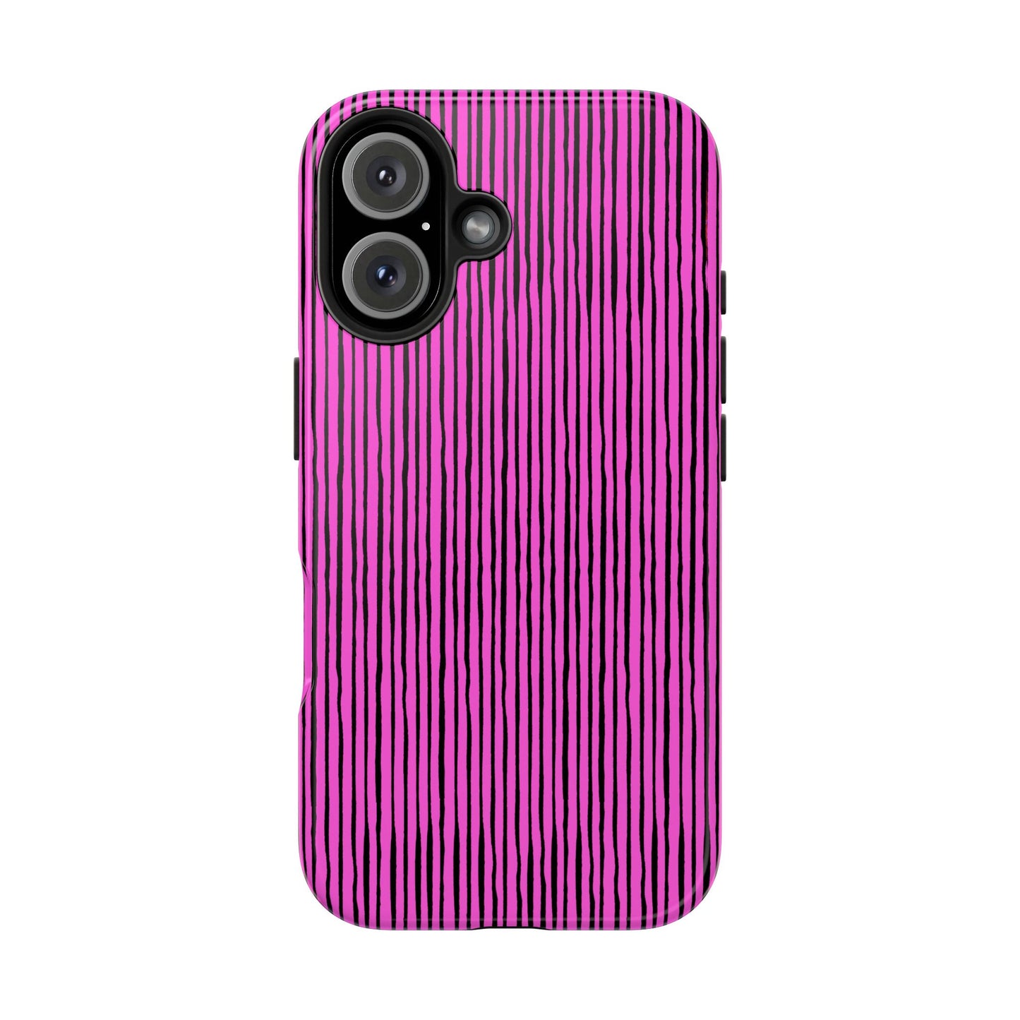 Quirky Pin Stripe Pink / Black Phone Case