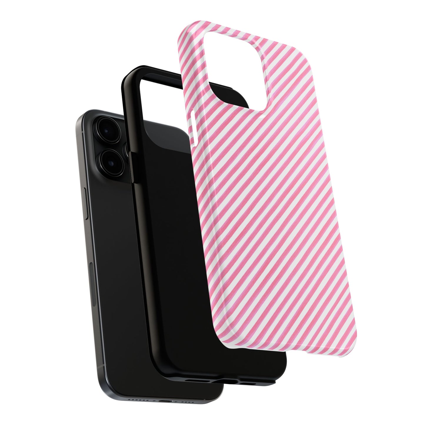 Bias Stripe Pink / White Phone Case