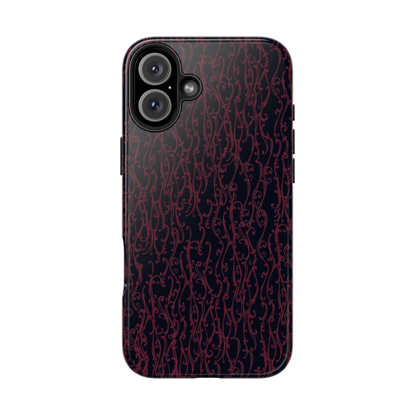 Swan Scroll Black / Red Phone Case