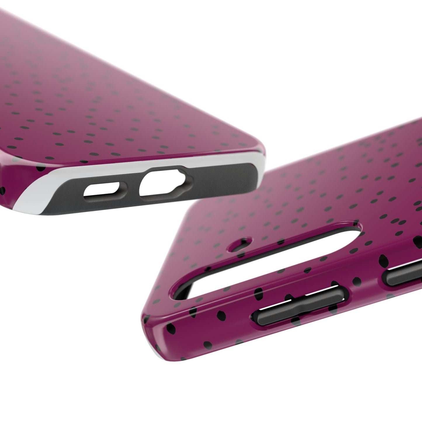 Dinky Dots Burgundy / Black Phone Case