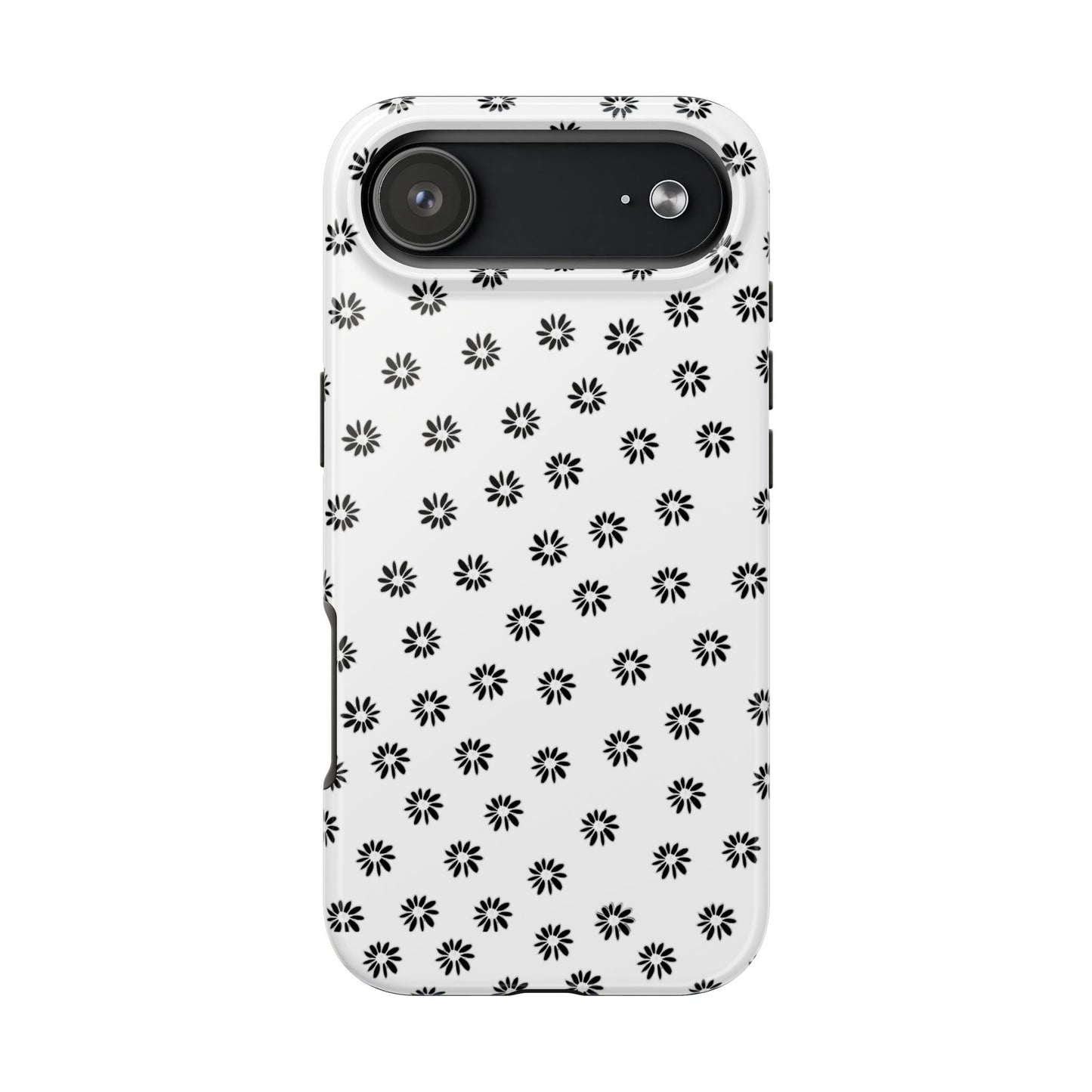 Daisy Dot White / Black Phone Case