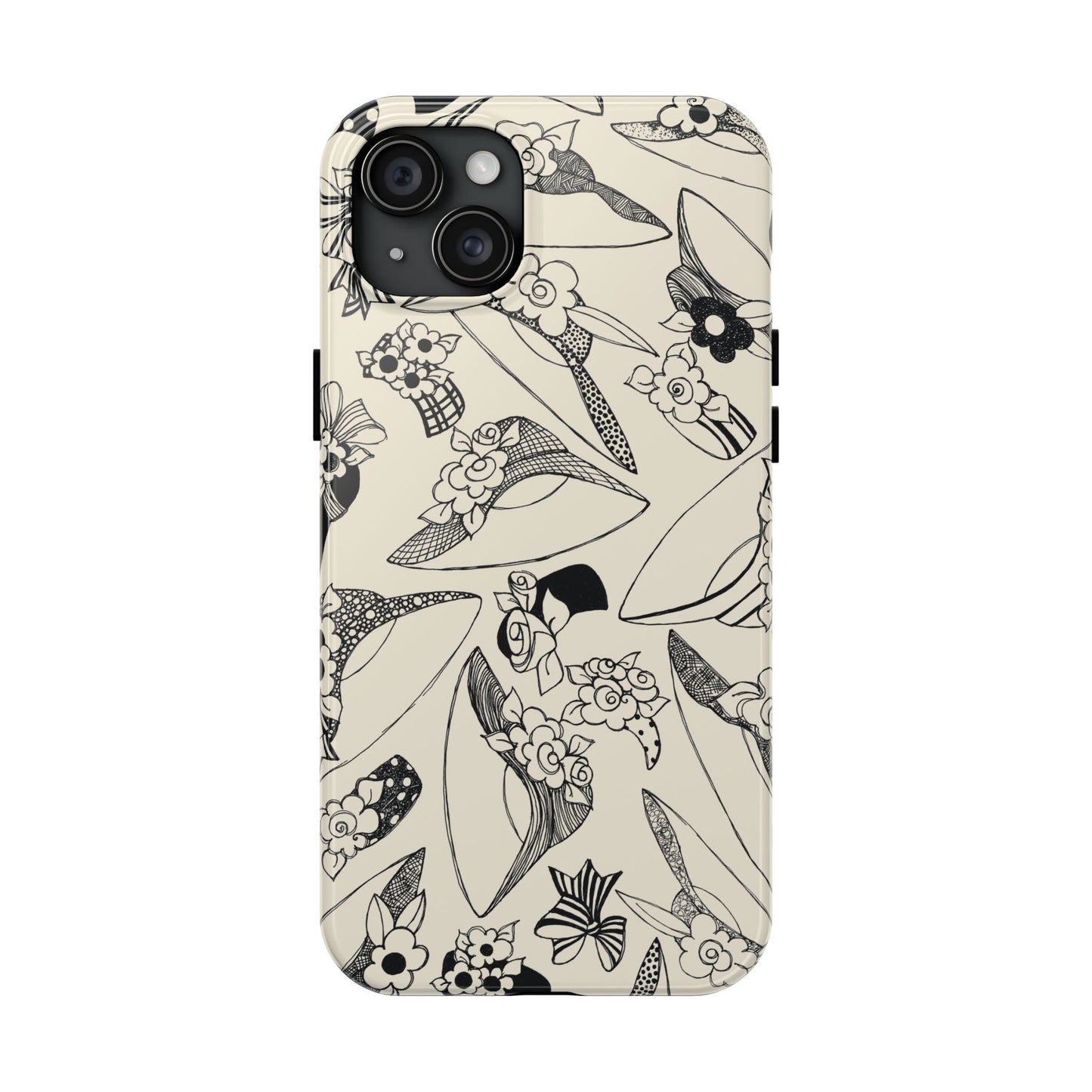 Millinery Ivory / Black Phone Case