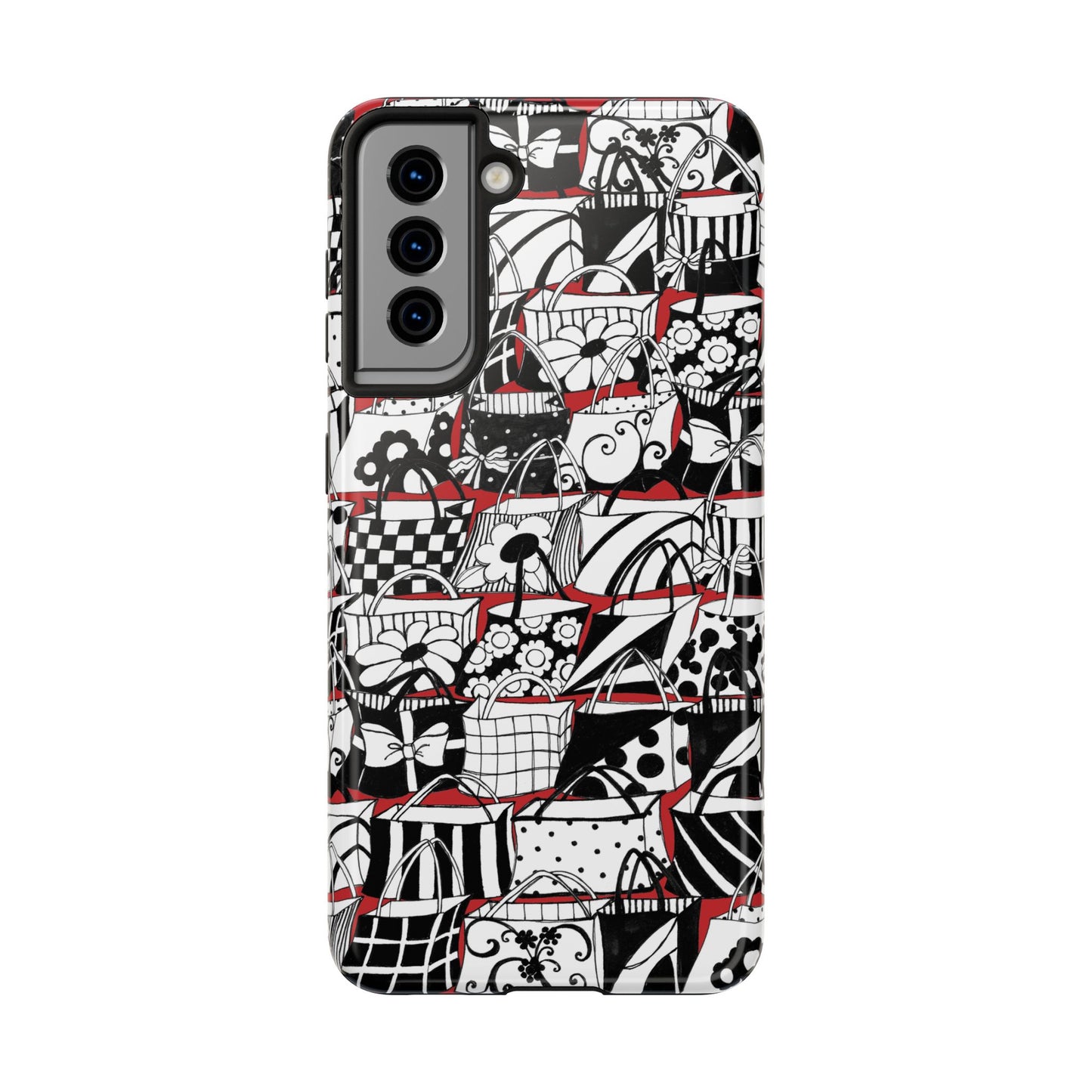 Totally Black, White & Red Phone Case