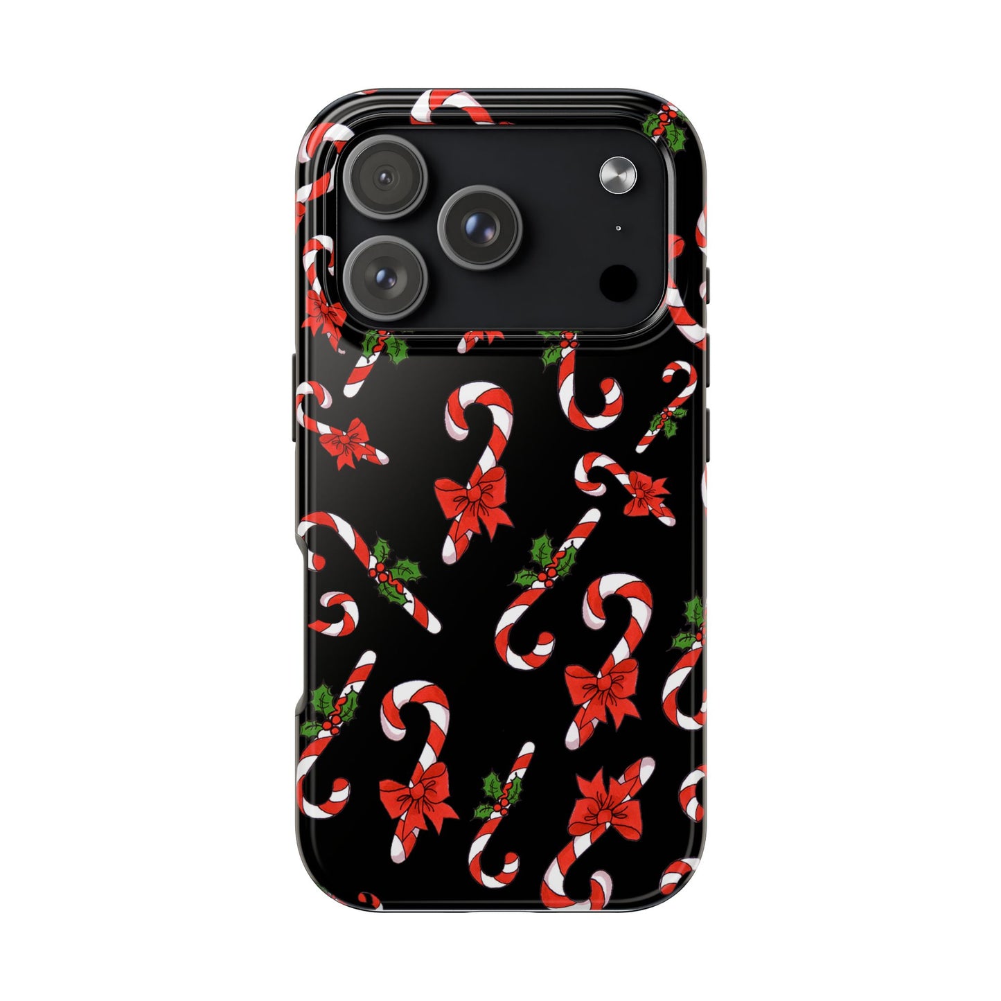Candy Cane Crowd Black Phone Case
