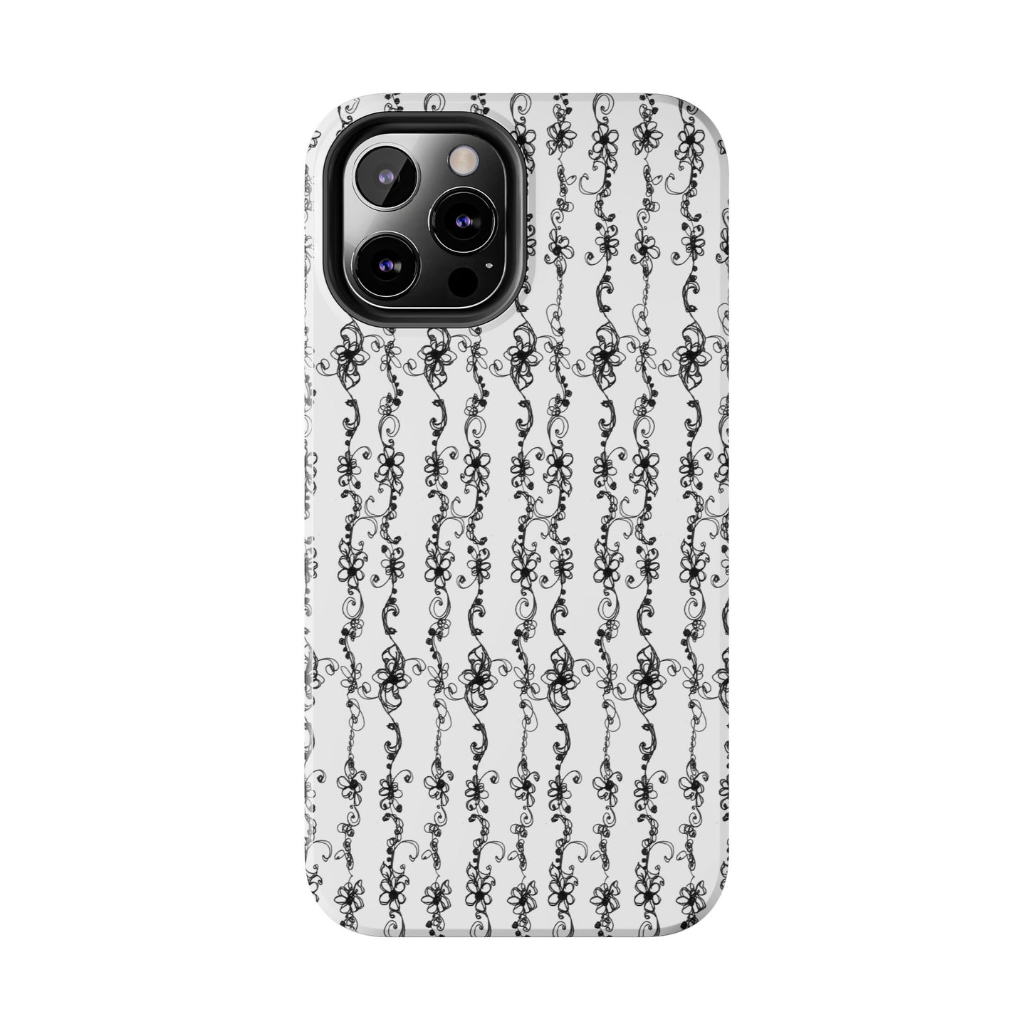 Flower Scroll Stripe Phone Case