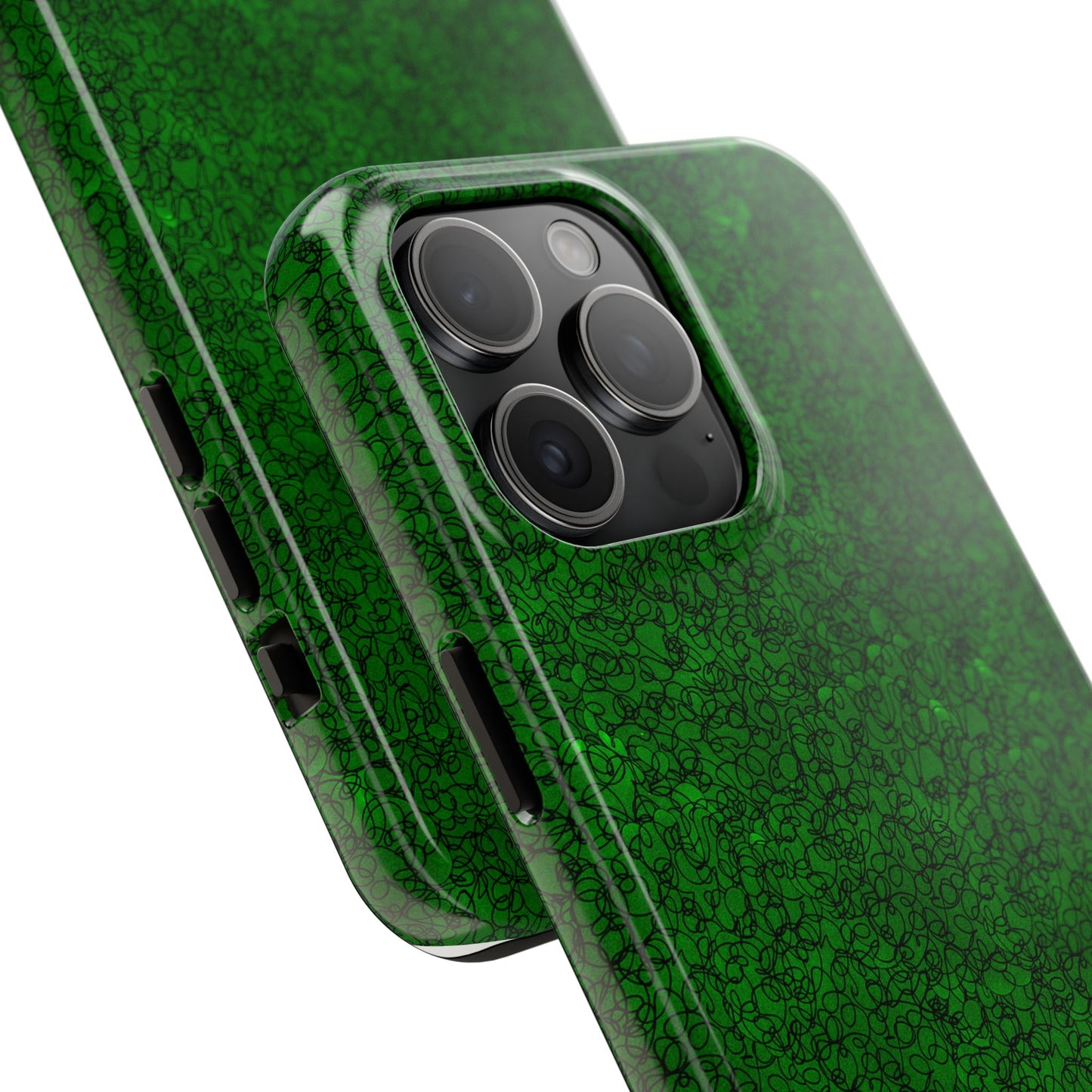 Scribble Green / Black Phone Case