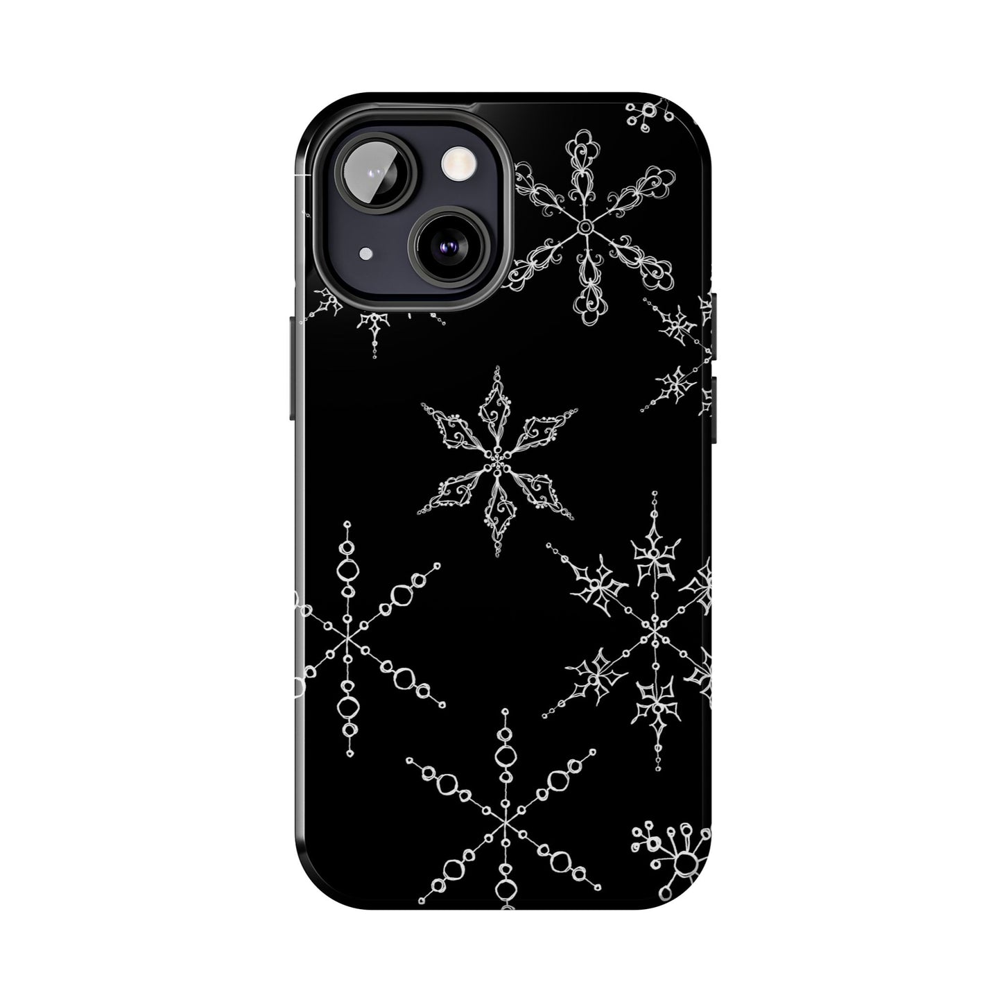 Snowflakes Black Phone Case