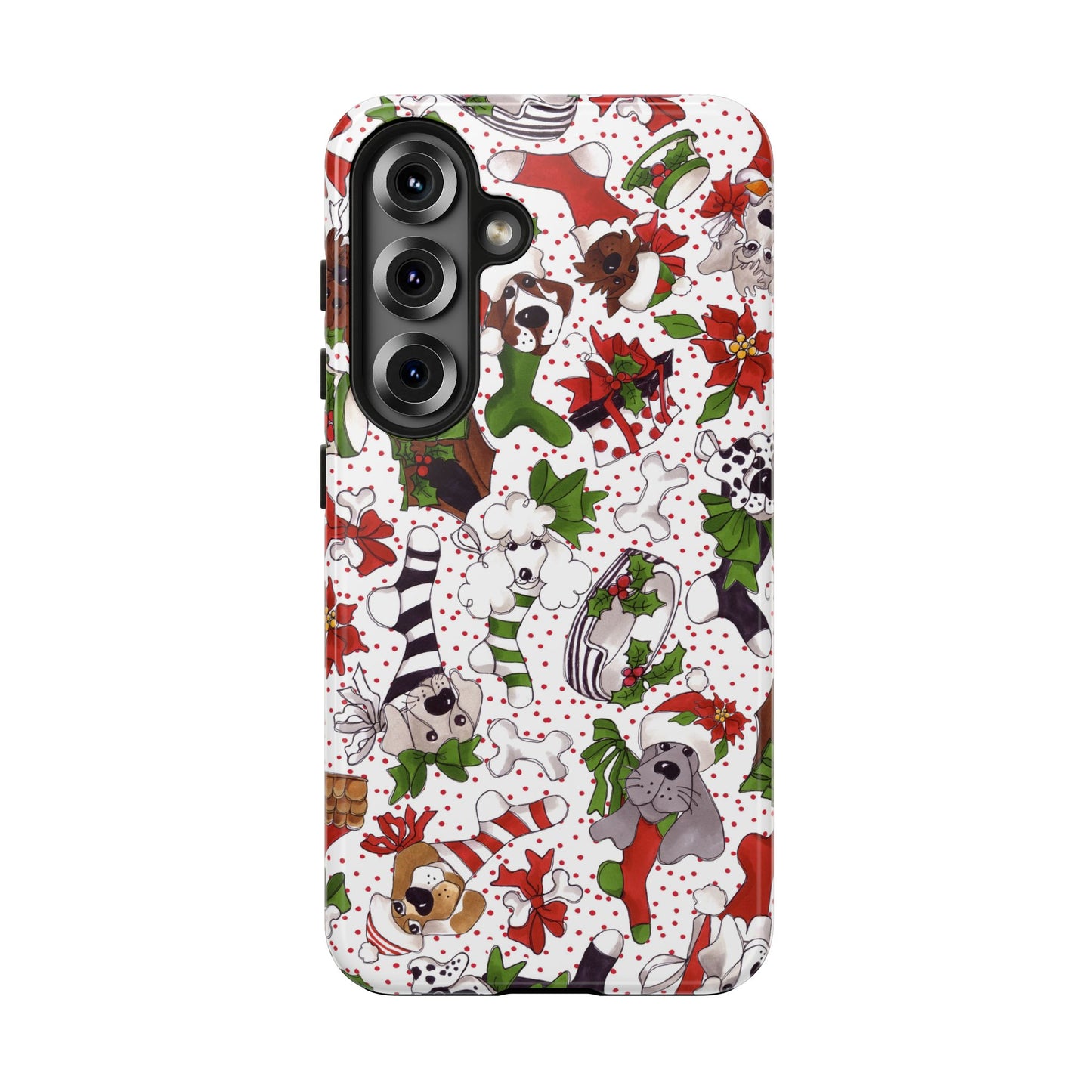 Holiday Fun Toss White / Red Phone Case