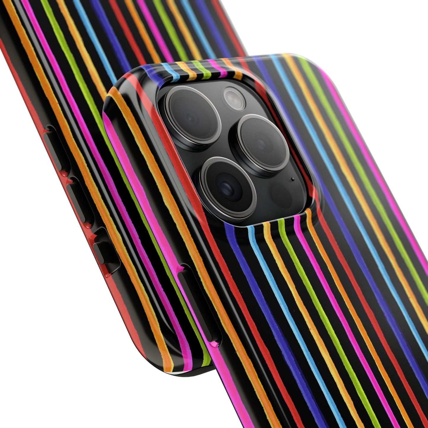 Happy Stripe Black Phone Case