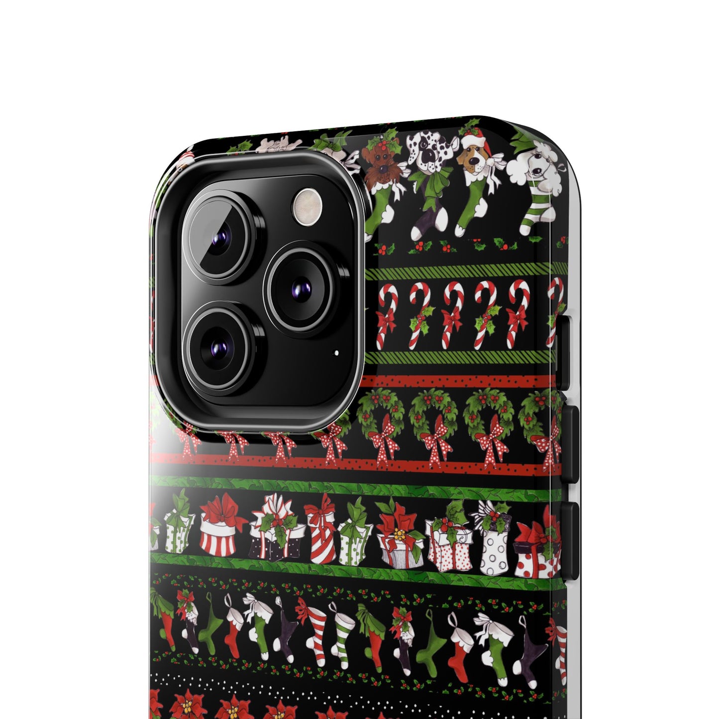 Holiday Borders Black Phone Case