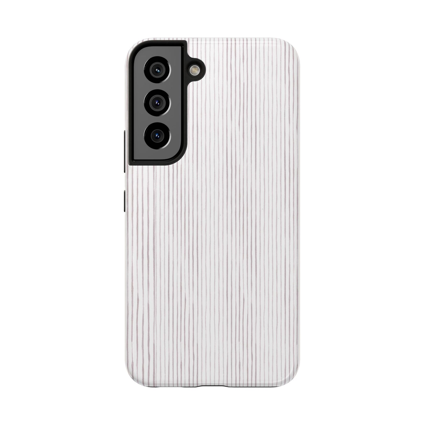 Happy Stripe White / Silver Phone Case