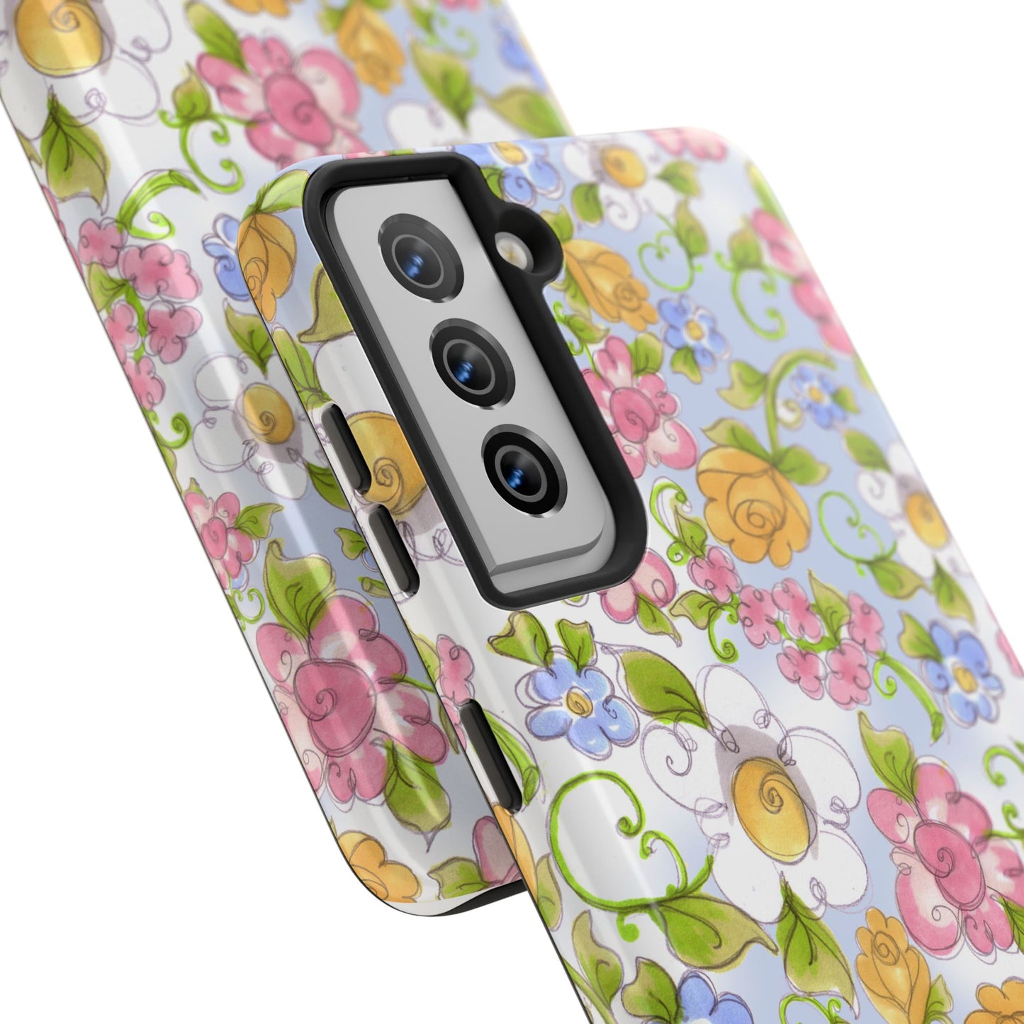 Flower Frolic Blue Phone Case
