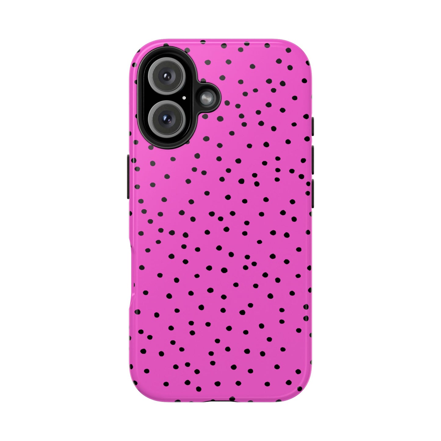 Dinky Dots Cerise / Black Phone Case