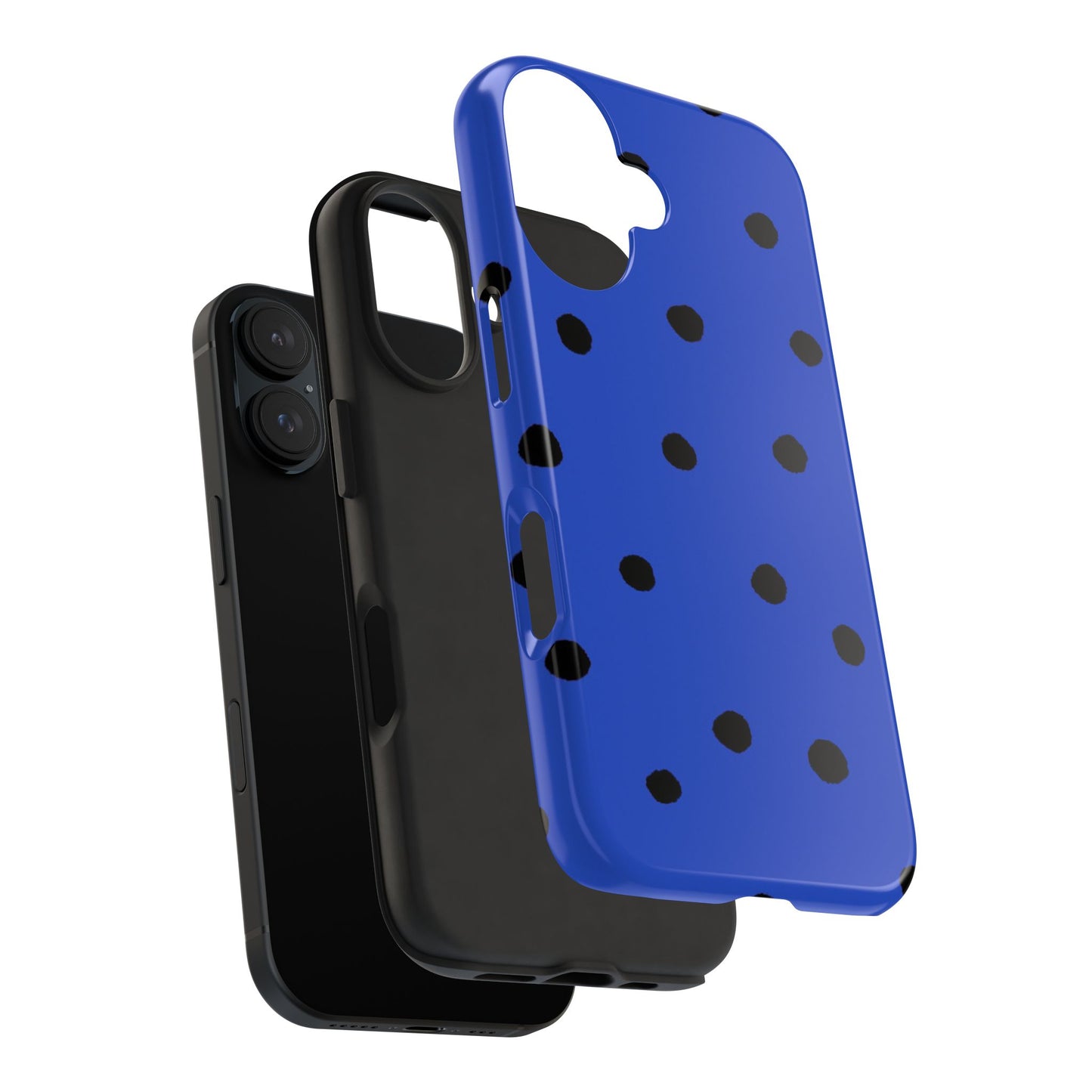 Dinky Dots Blue / Black Phone Case