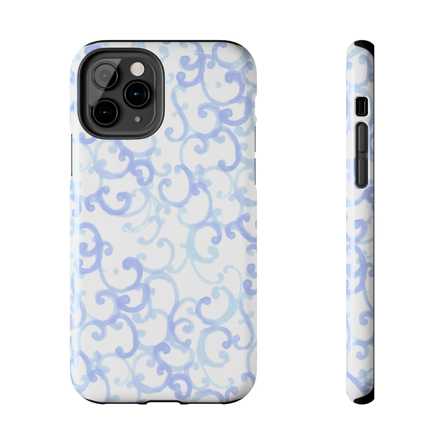 Scrollie White / Blue Phone Case