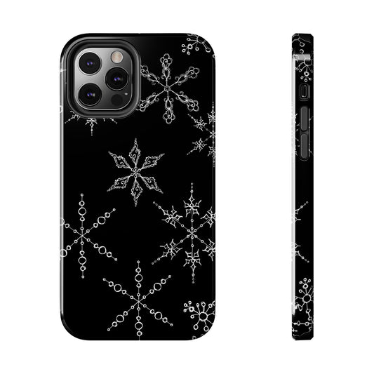 Snowflakes Black Phone Case