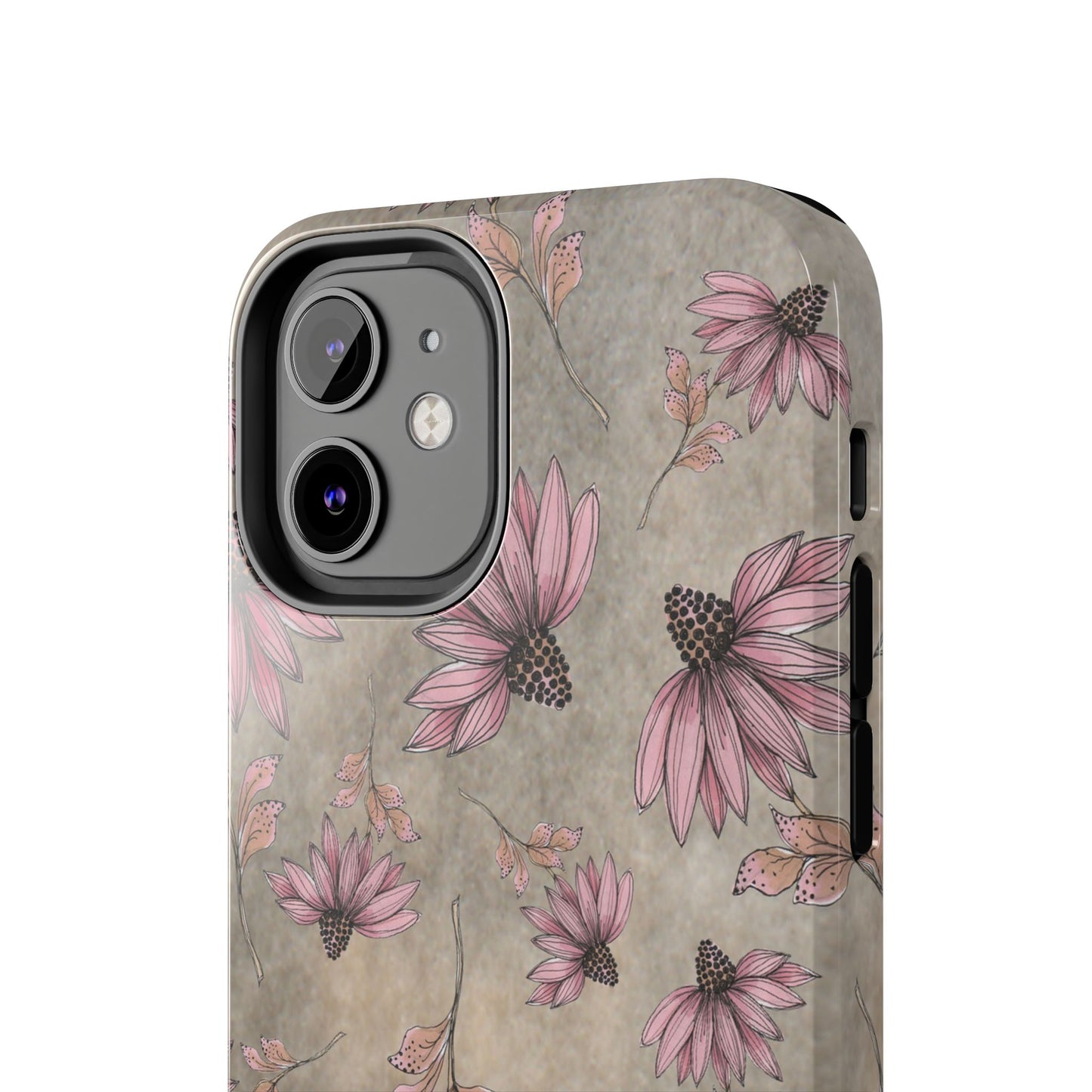Wild Cone Flowers Taupe Marble Phone Case