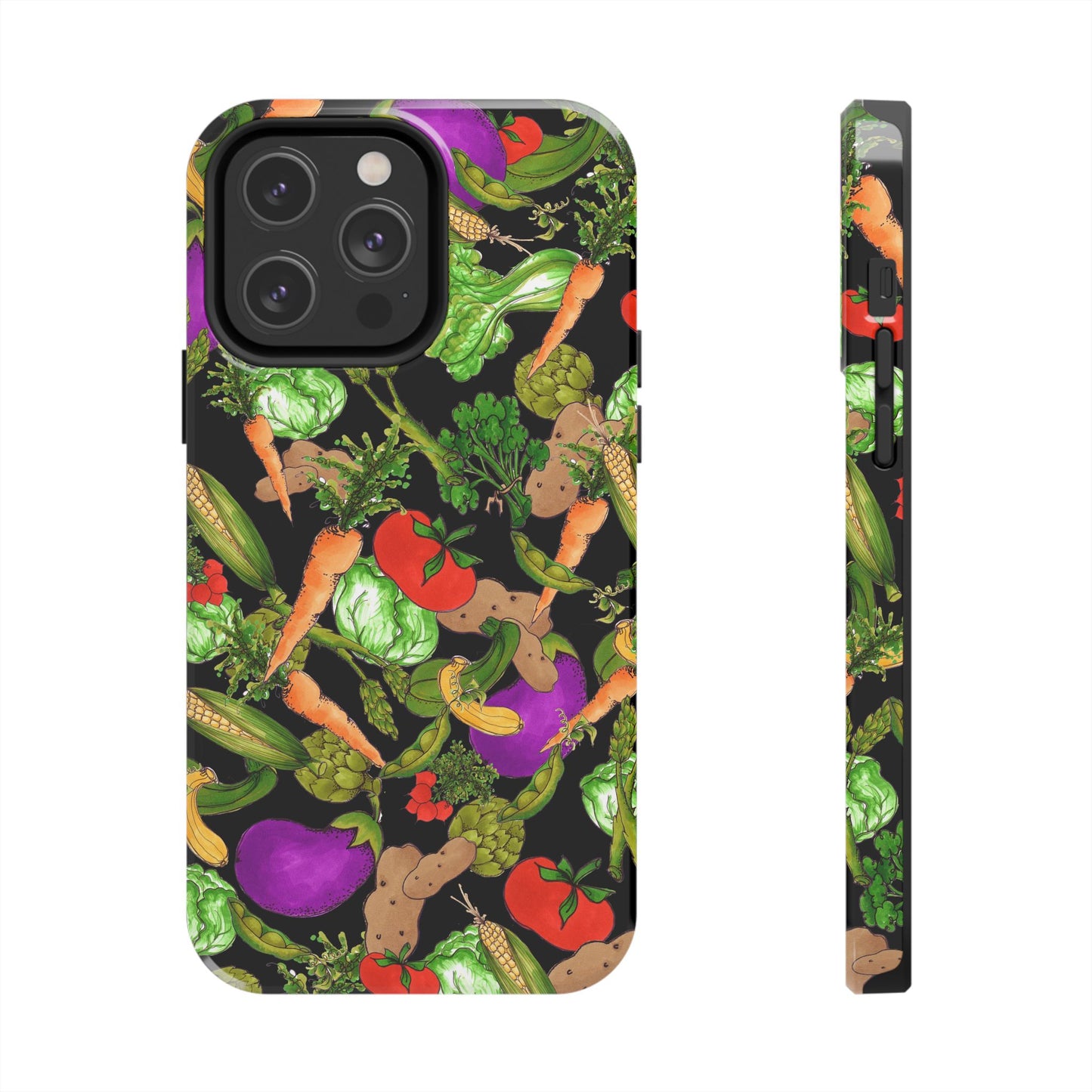 Veggie Jungle Black Phone Case