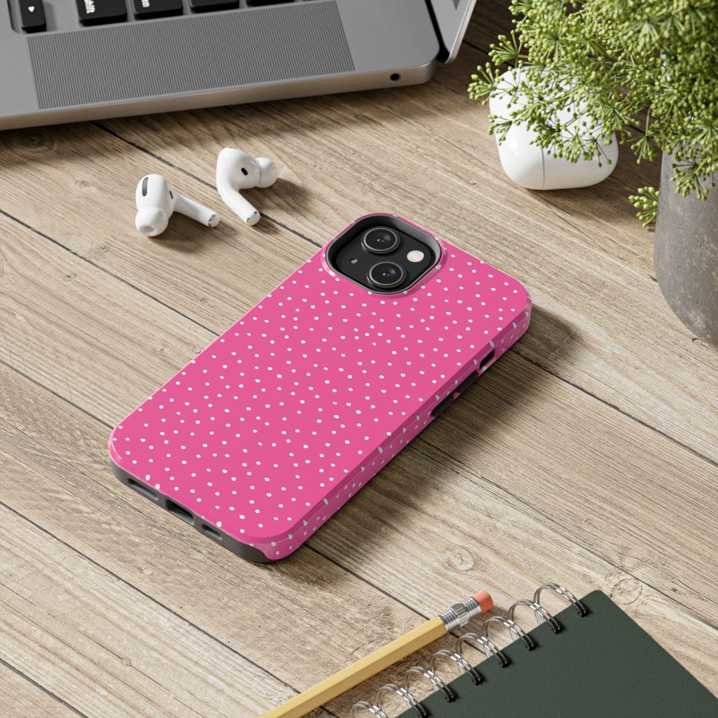 Dinky Dots Bright Pink / White Phone Case