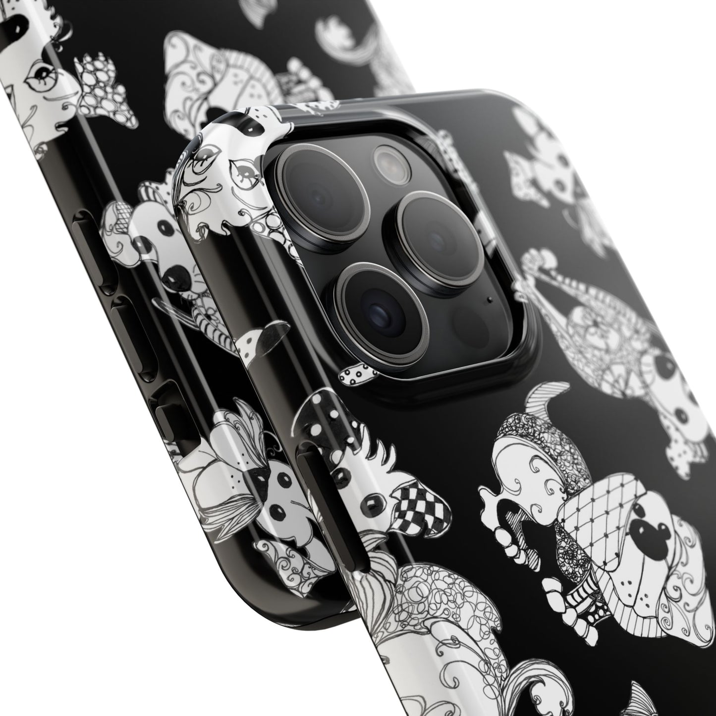 Doodle Dogs Black Phone Case