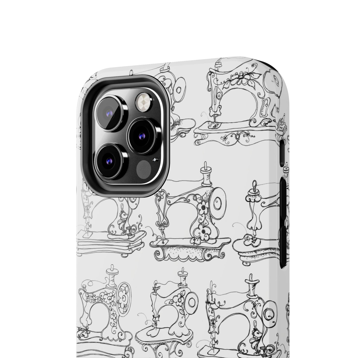 Sew Sew White / Black Phone Case