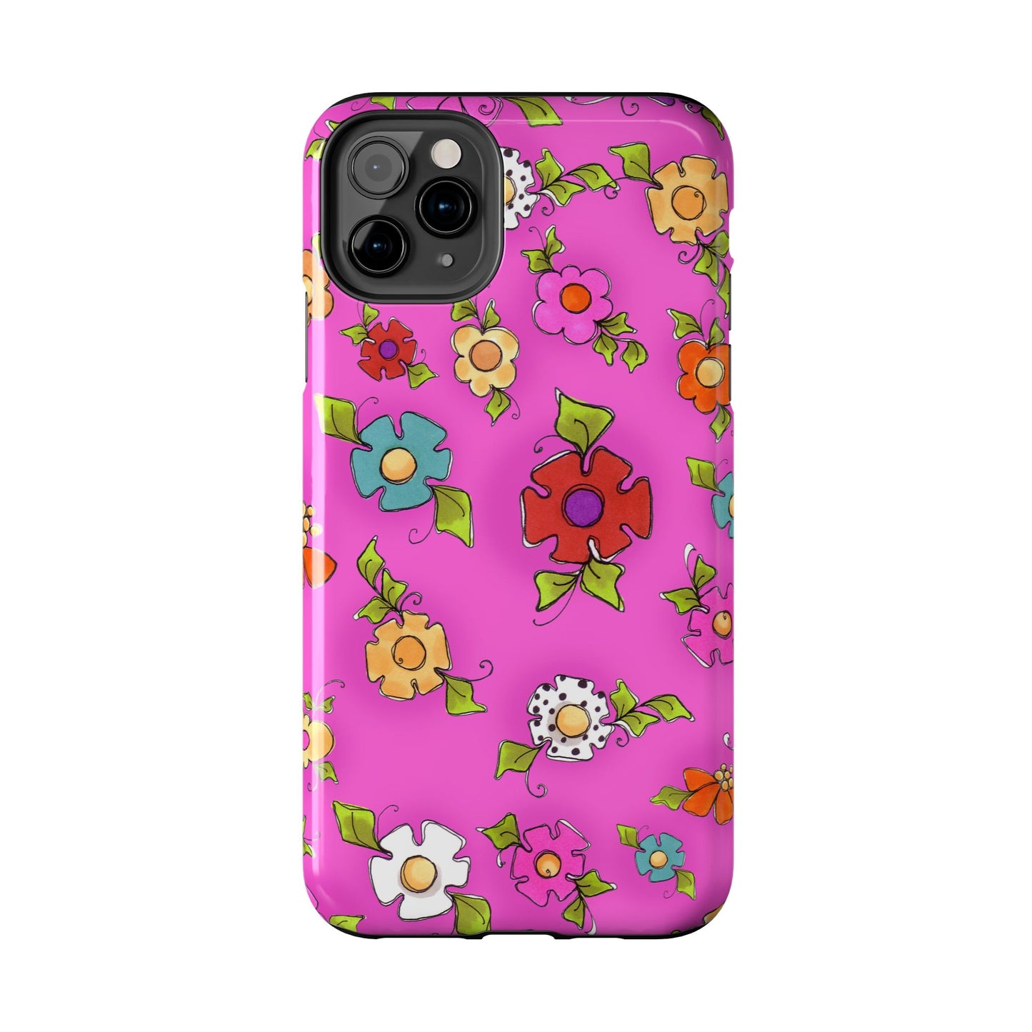 Happy Blooms Cerise Phone Case