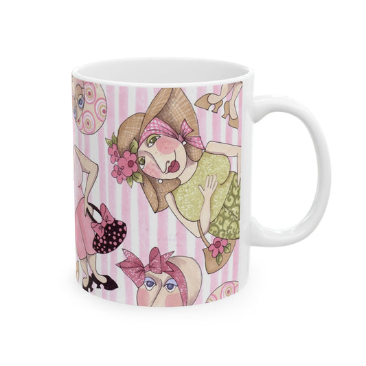 Tossed Ladies Pink Stripe Cup