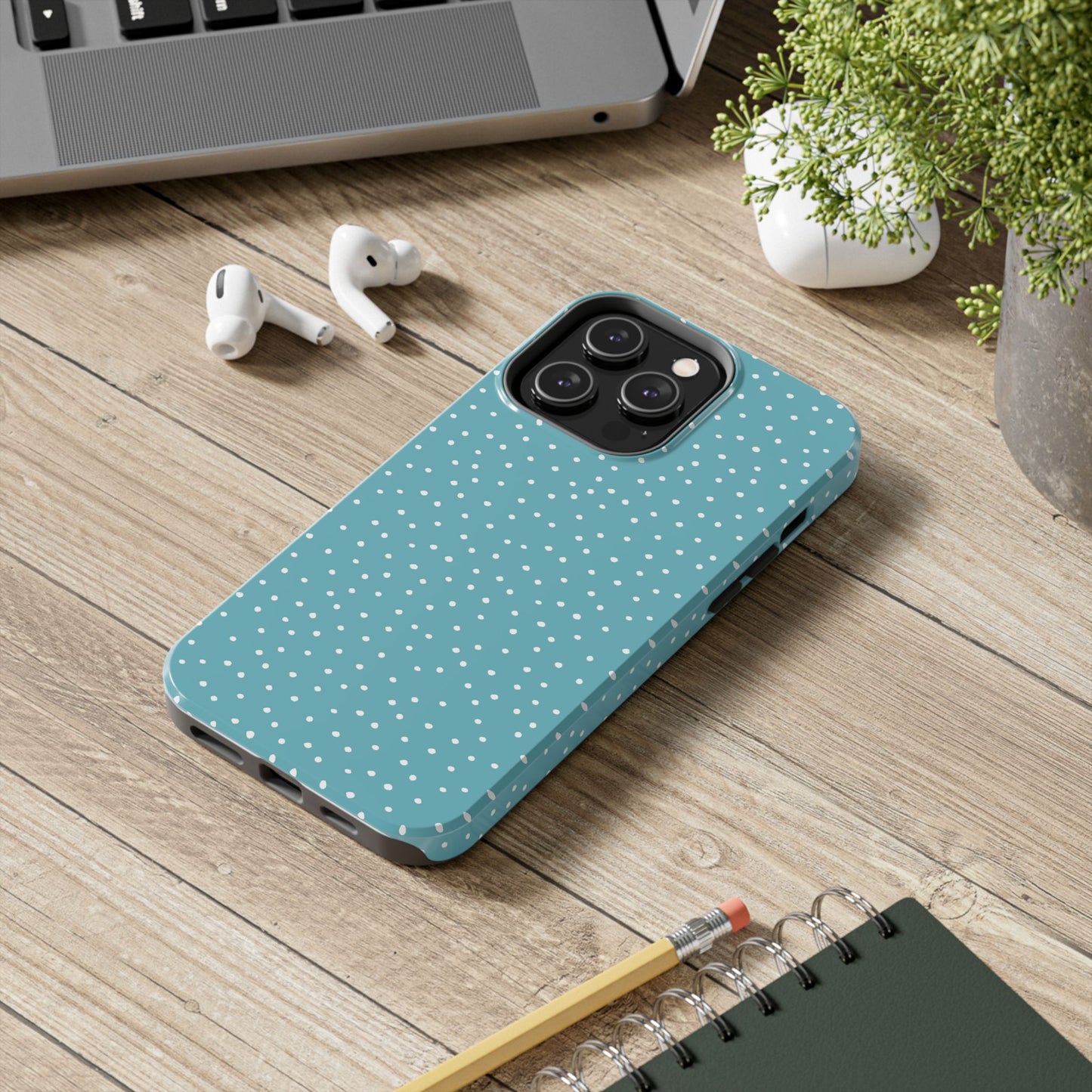Dinky Dots Turquoise / White Phone Case