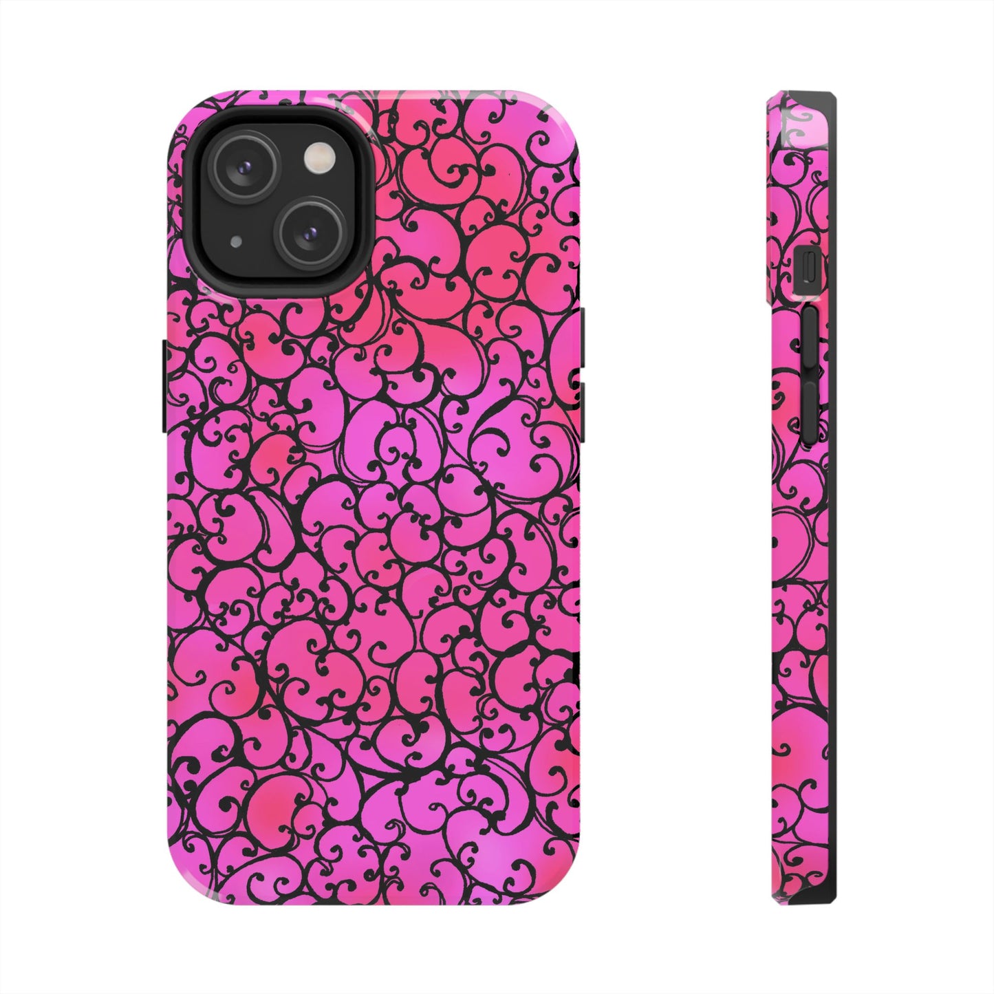 Scrollie Cerise / Black Phone Case