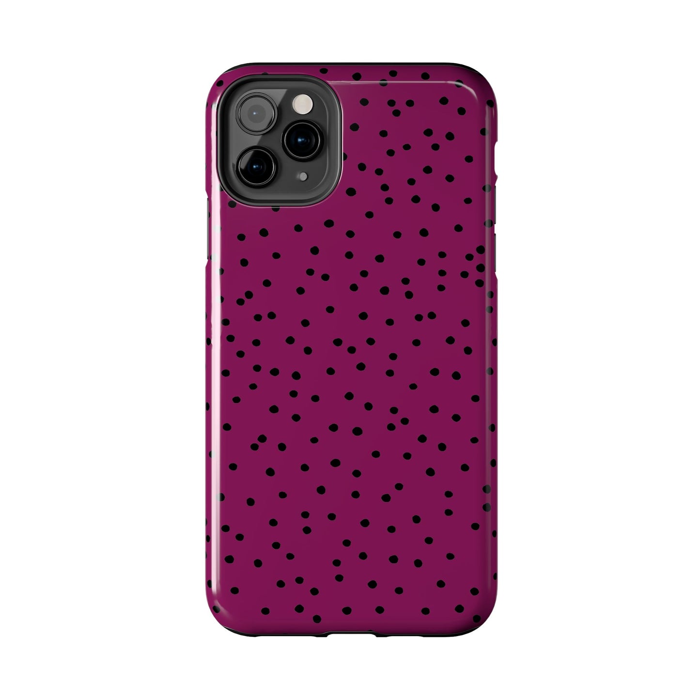 Dinky Dots Burgundy / Black Phone Case