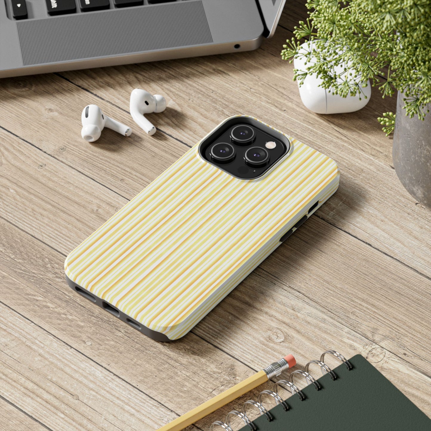Tri Stripe Yellow Phone Case