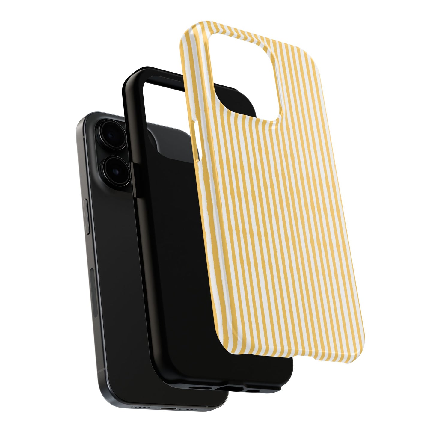 Lazy Stripe Yellow / White Phone Case