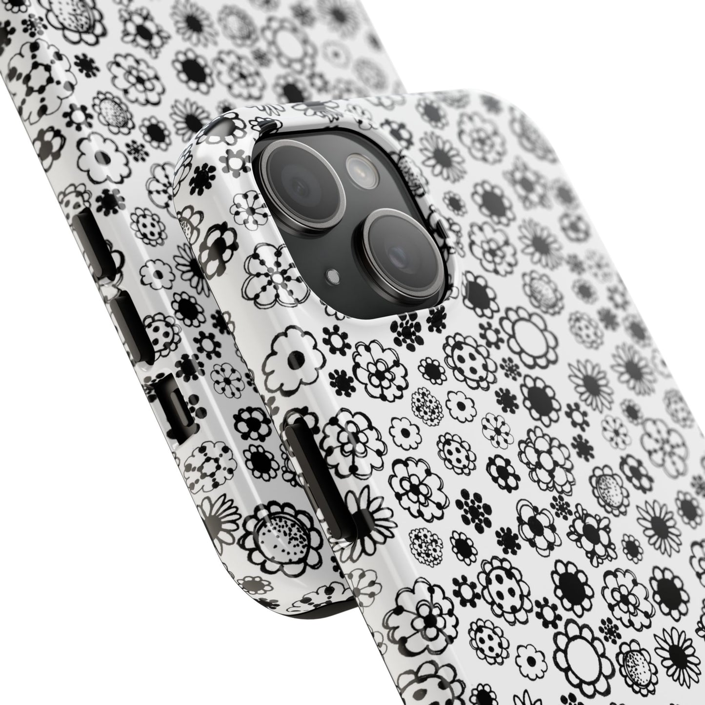 Posie Dots White / Black Phone Case