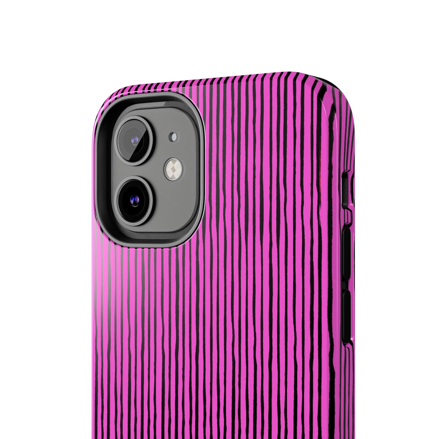 Quirky Pin Stripe Pink / Black Phone Case