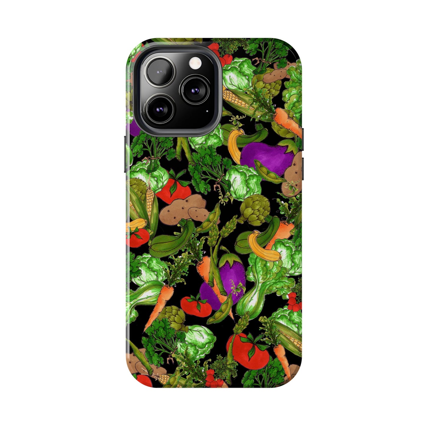 Veggie Jungle Black Phone Case