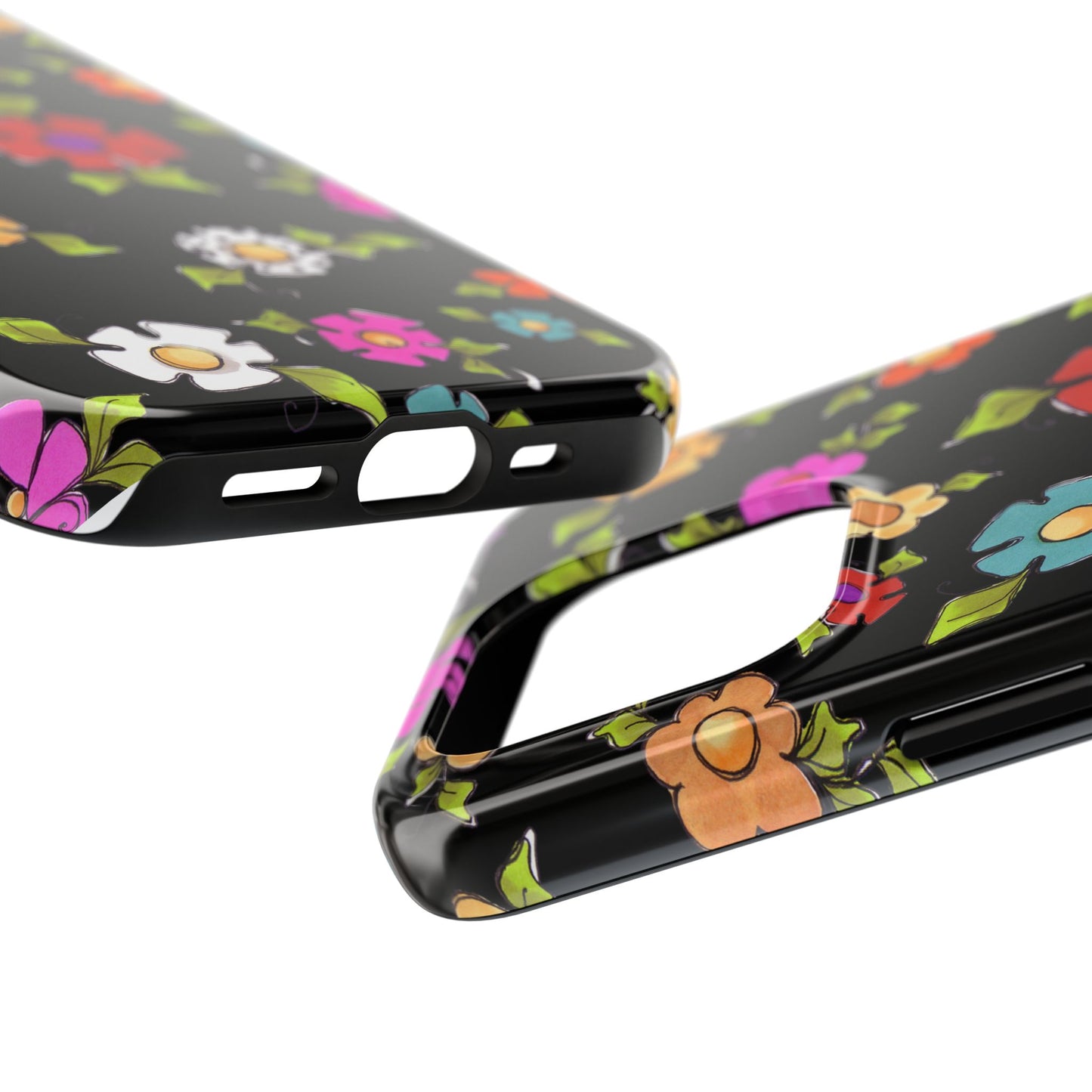 Dog Blooms Black Phone Case