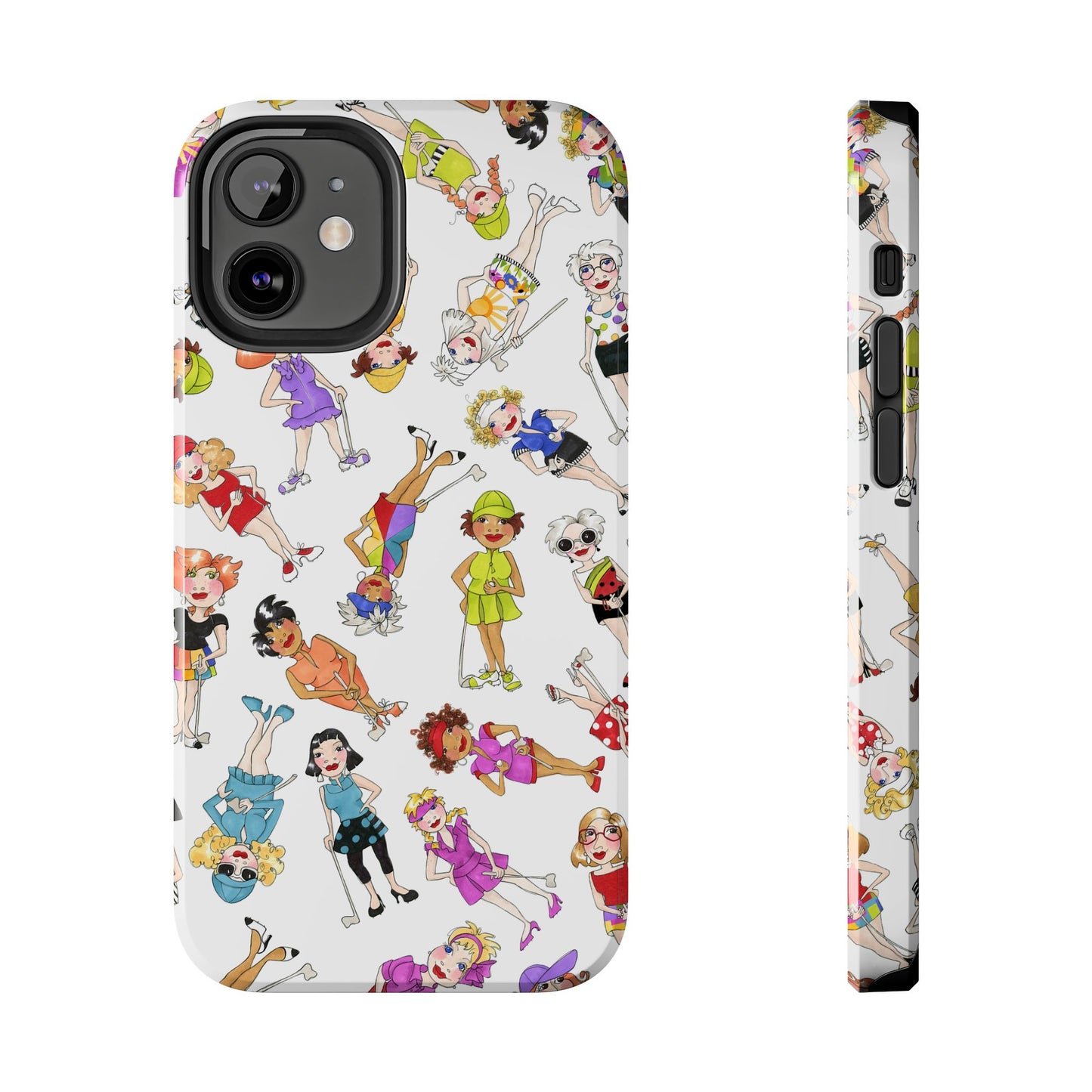 Tossed Golfer Girls White Phone Case
