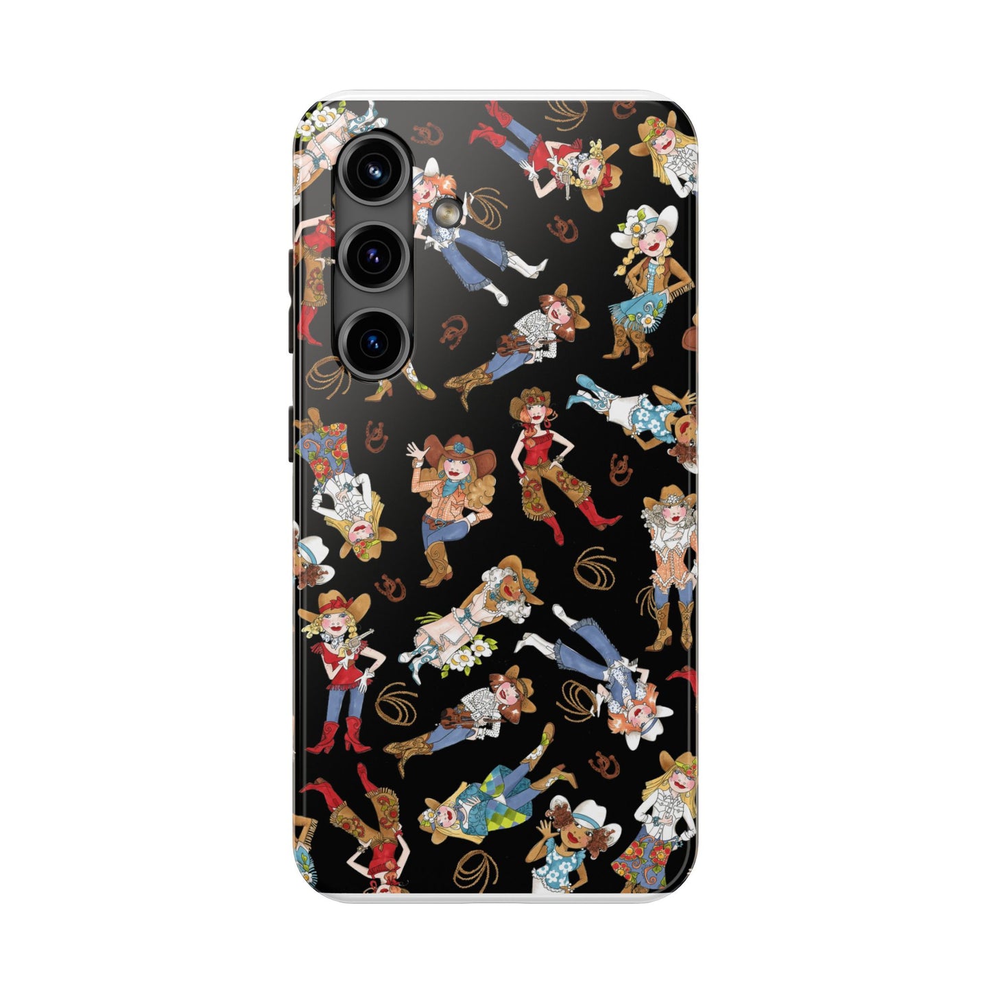 Tossed Cowgirls Black Phone Case
